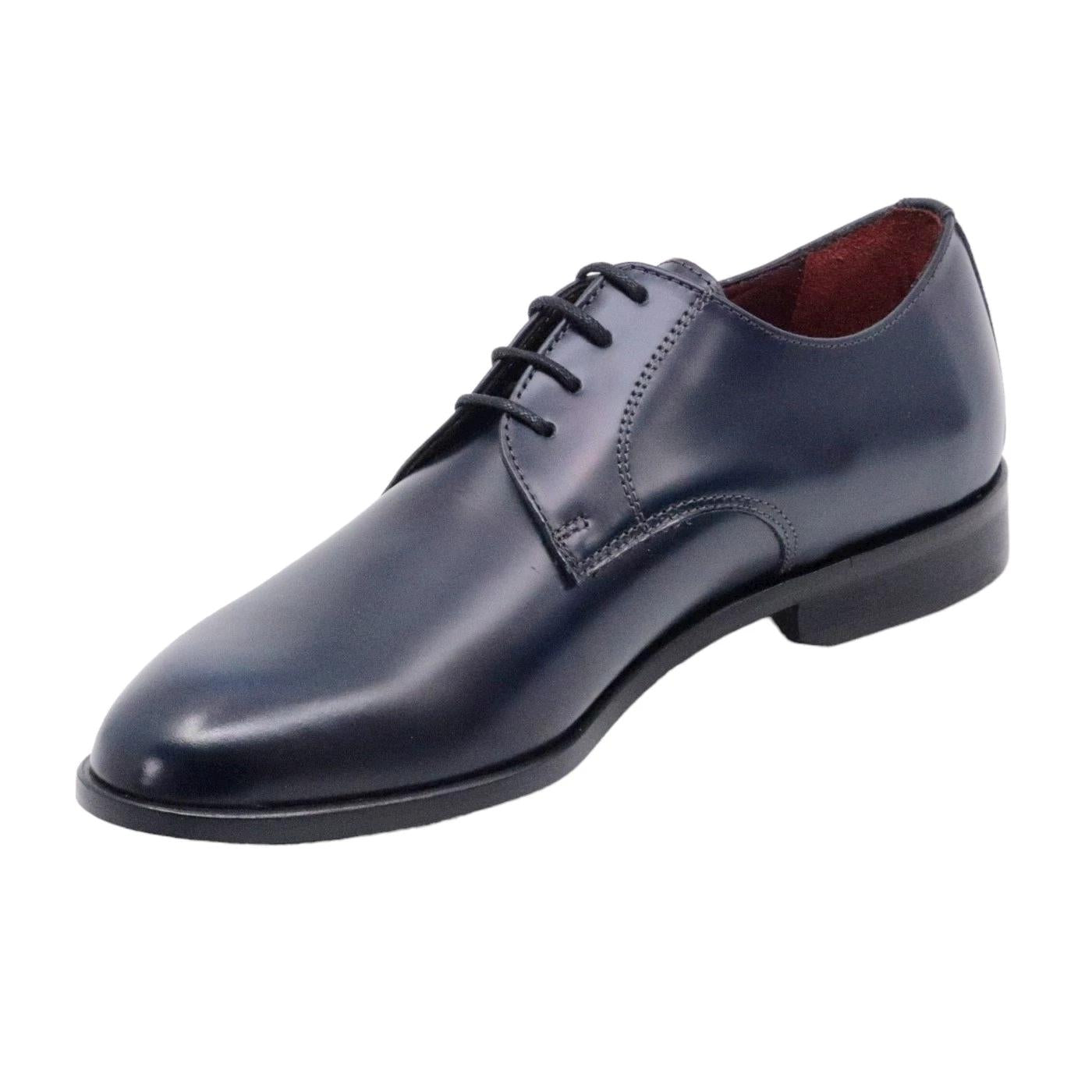 Scarpa Derby Antica Cuoieria 22551 da uomo in pelle blu 