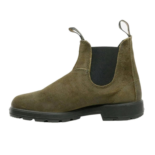 Blundstone 1615 chelsea boot in camoscio cerato verde oliva 