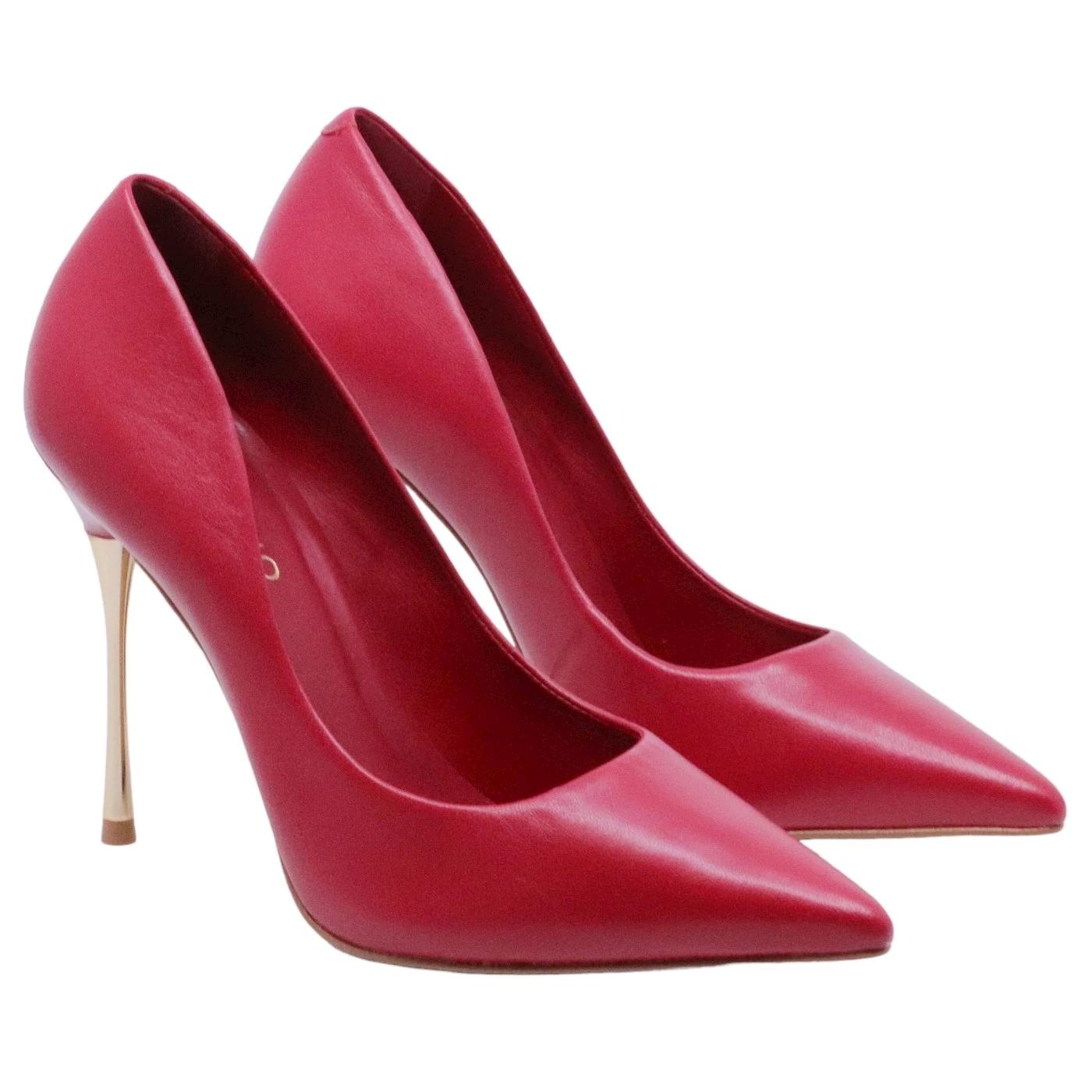 Décolleté donna Carrano in pelle di colore rosso 