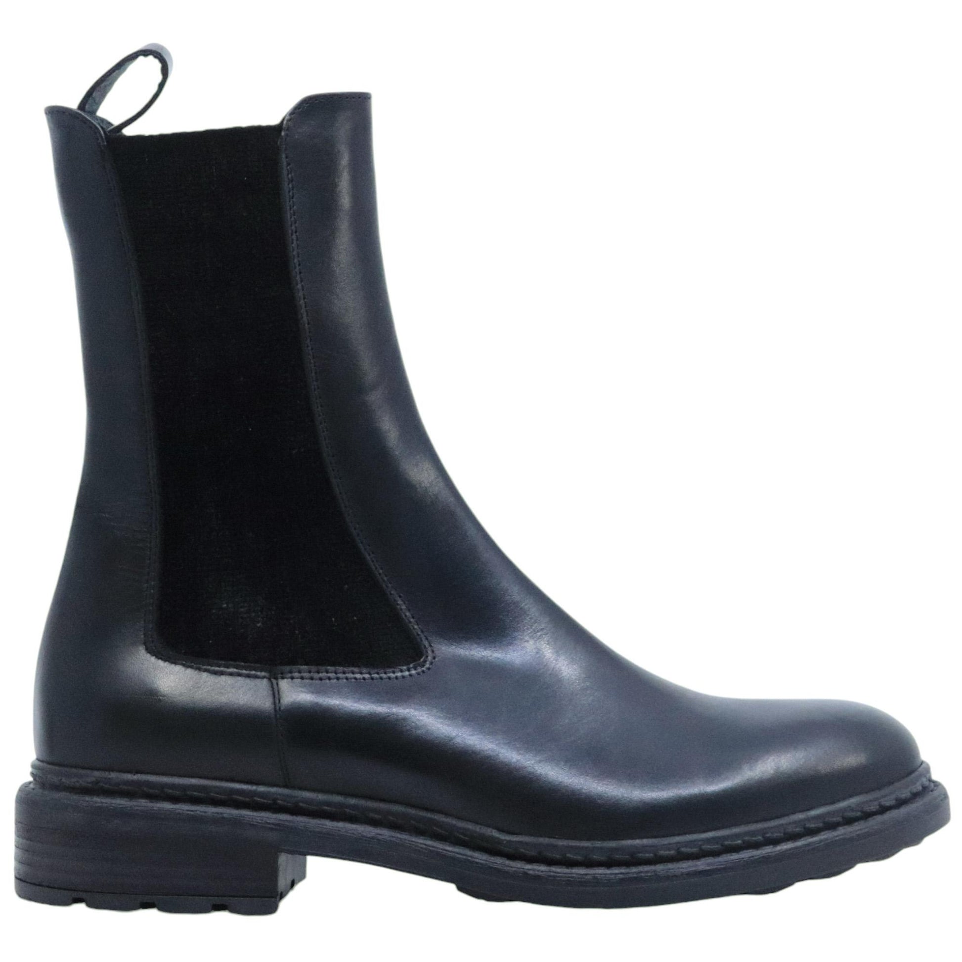 Chelsea boot donna The Seller GD729 in pelle nero 