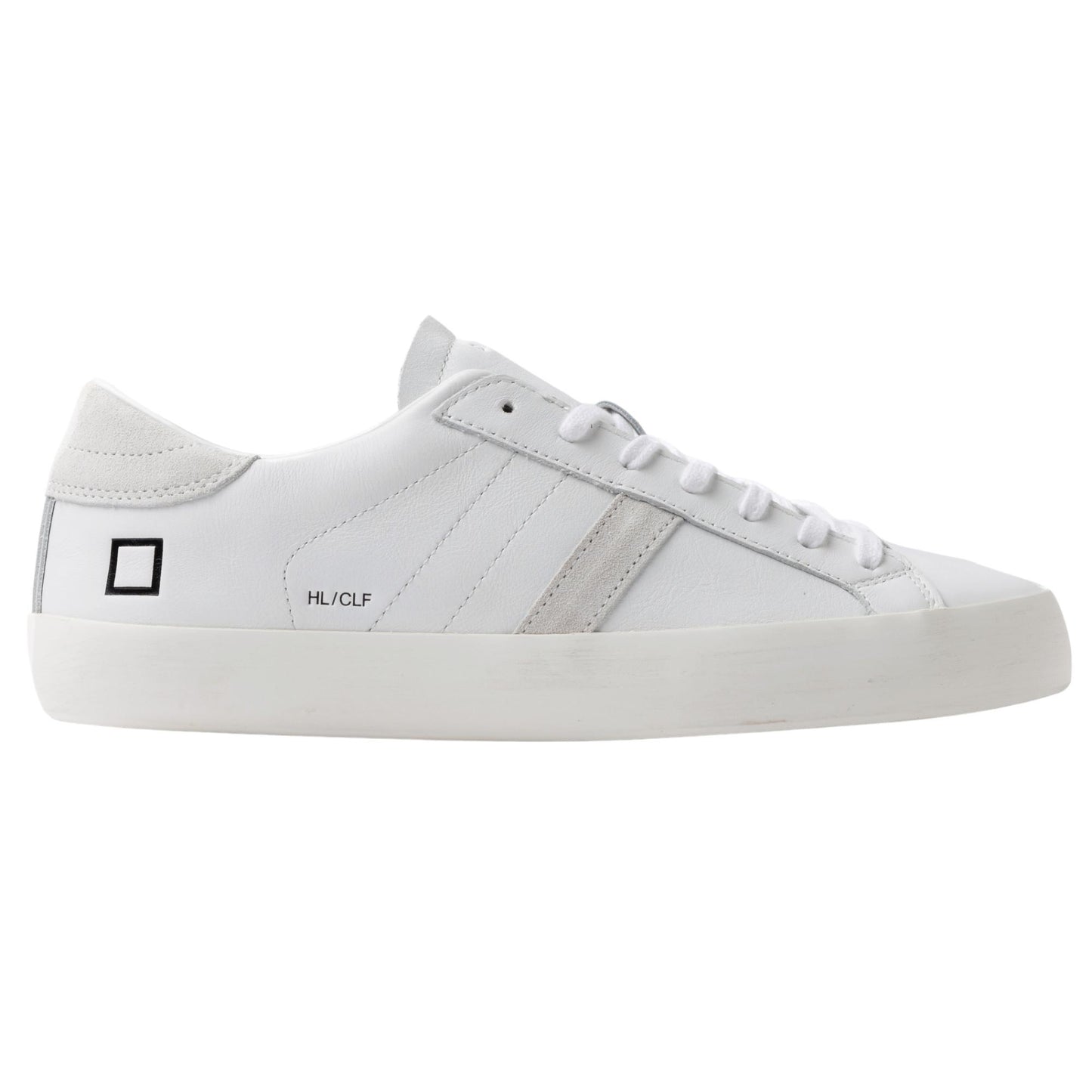 D.A.T.E. Hill Low Calf HL-CA-WH sneaker uomo in pelle bianca 