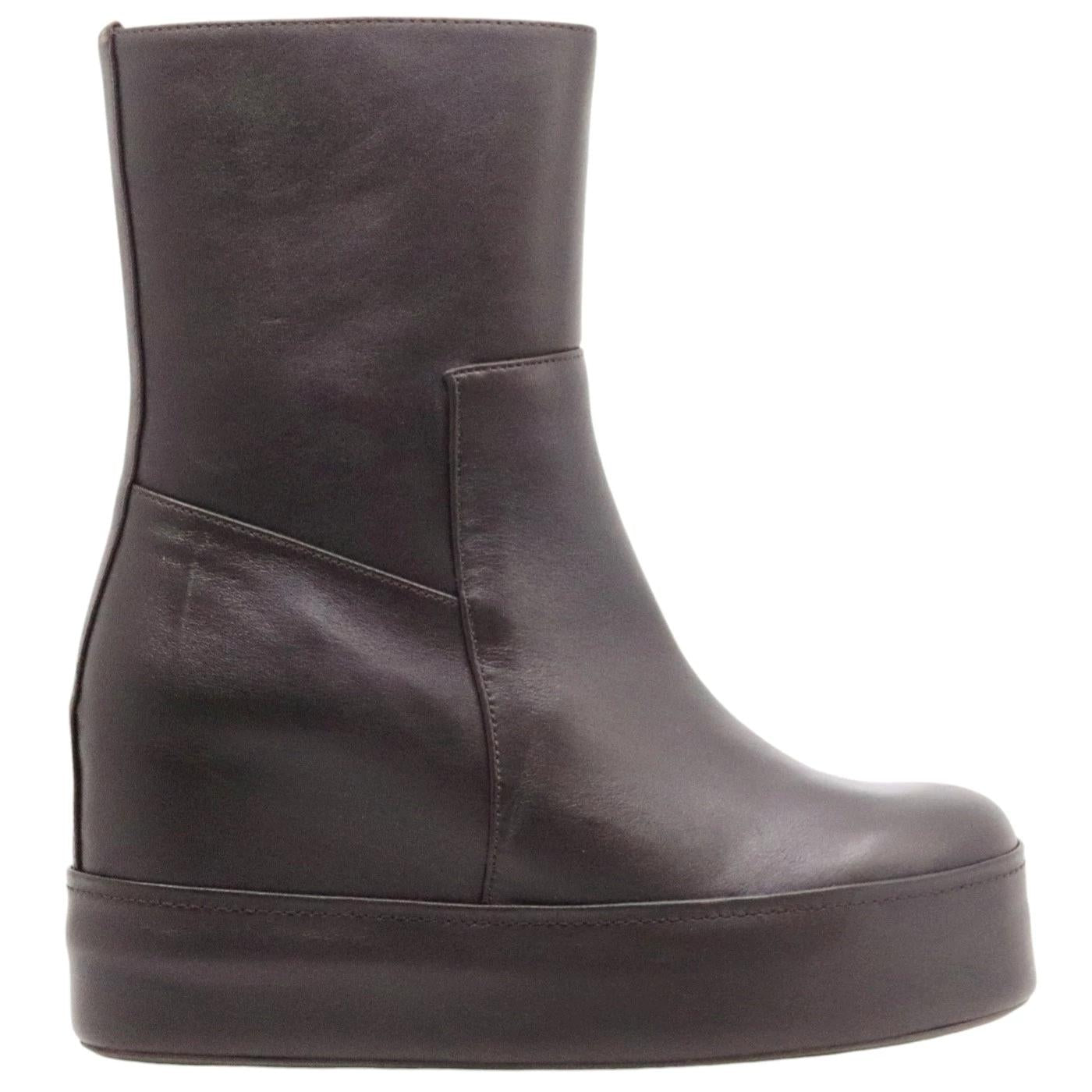 Stivaletto con zeppa Paloma Barceló Disa in pelle marrone 