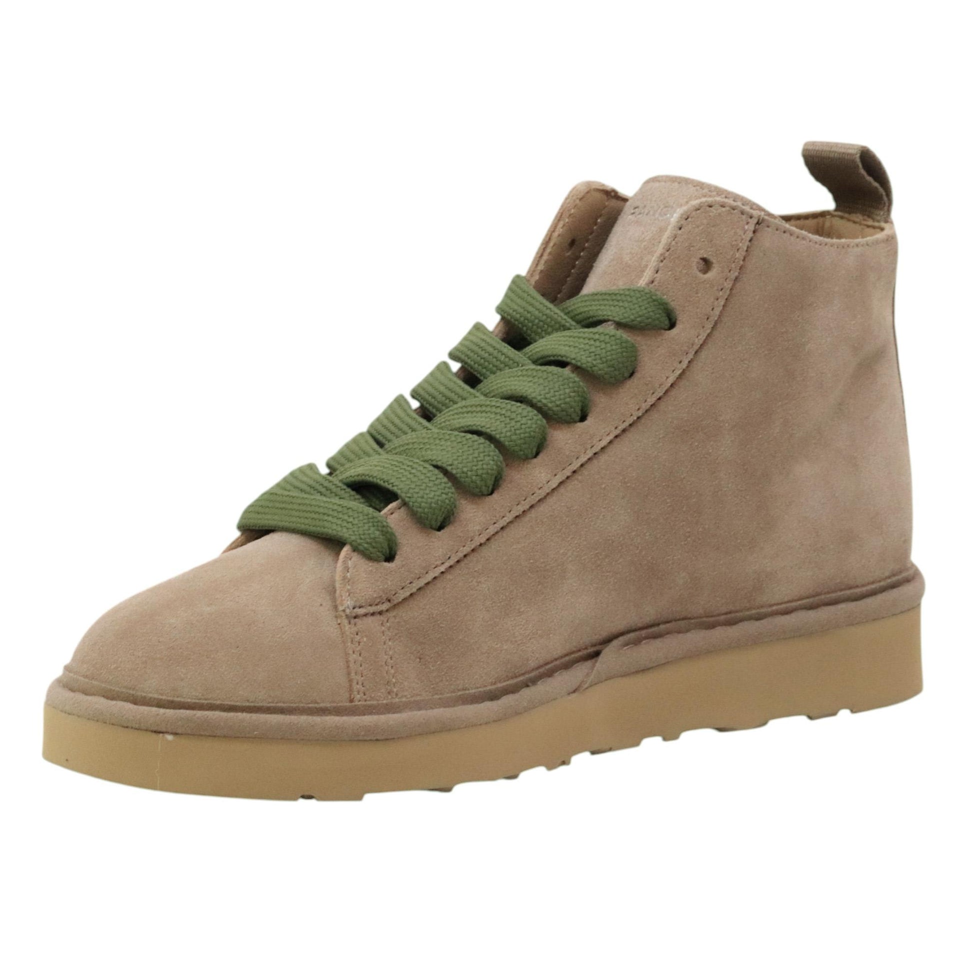 Panchic P001 polacchino uomo in suede nocciola e lacci verde oliva 