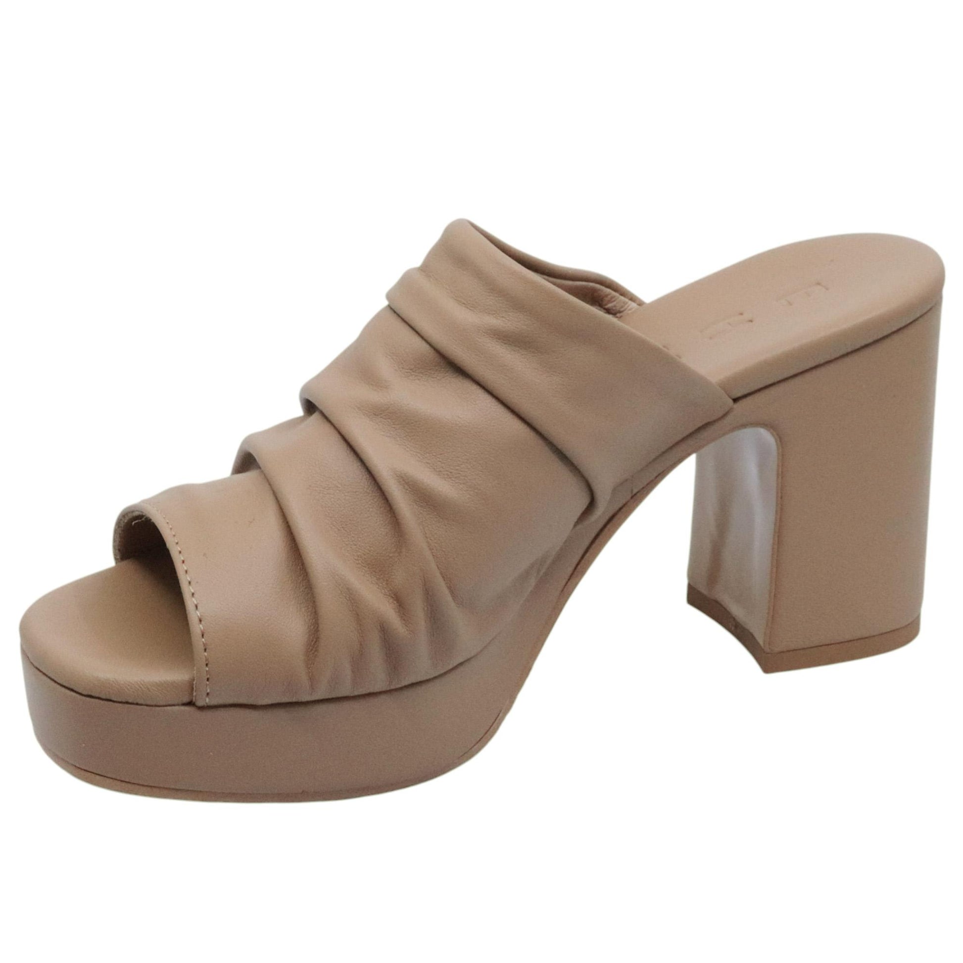 Sandalo con tacco Ehm Randy in pelle camel 