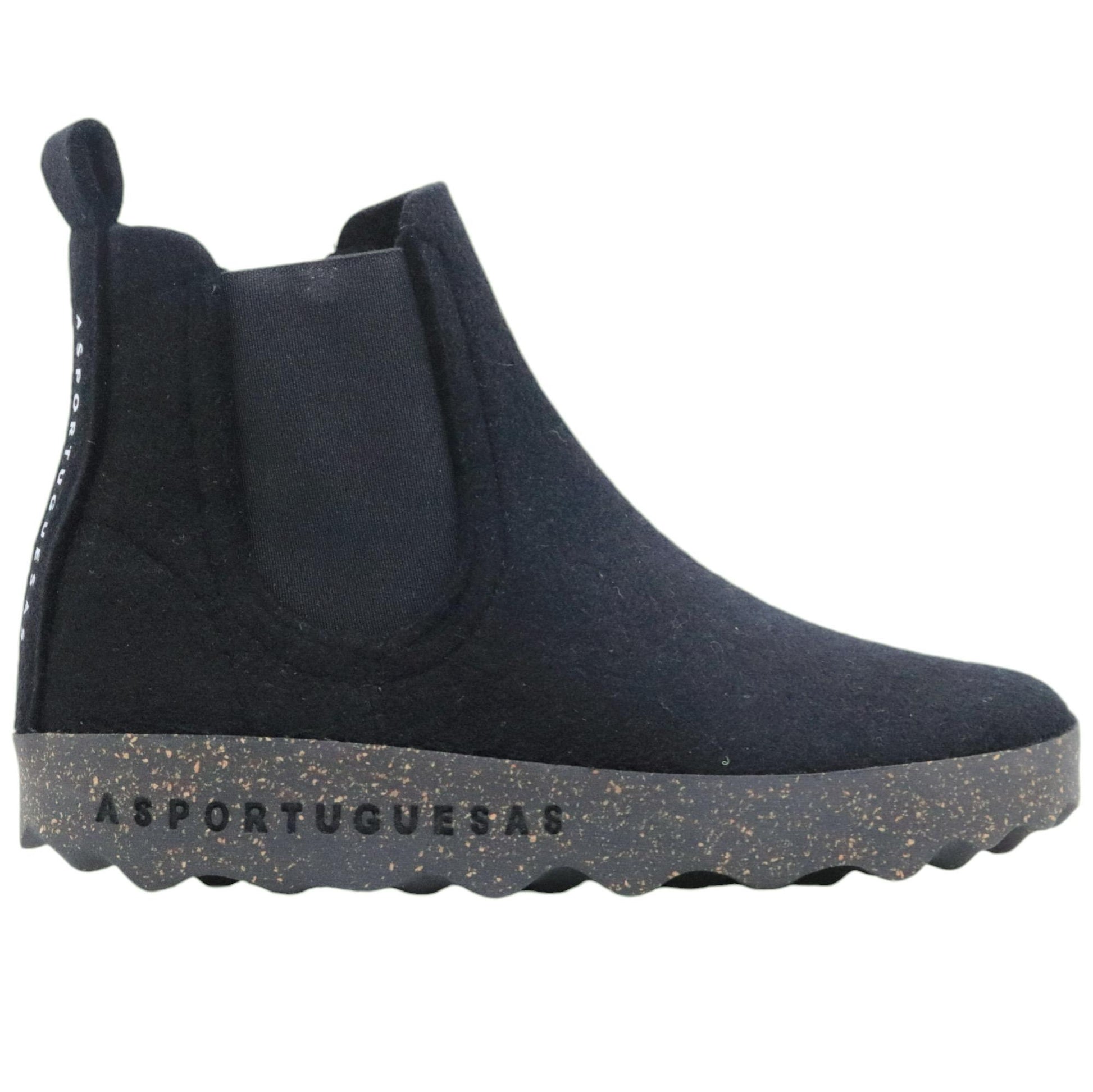 Chelsea Boot donna Asportuguesas Caia lana nera 