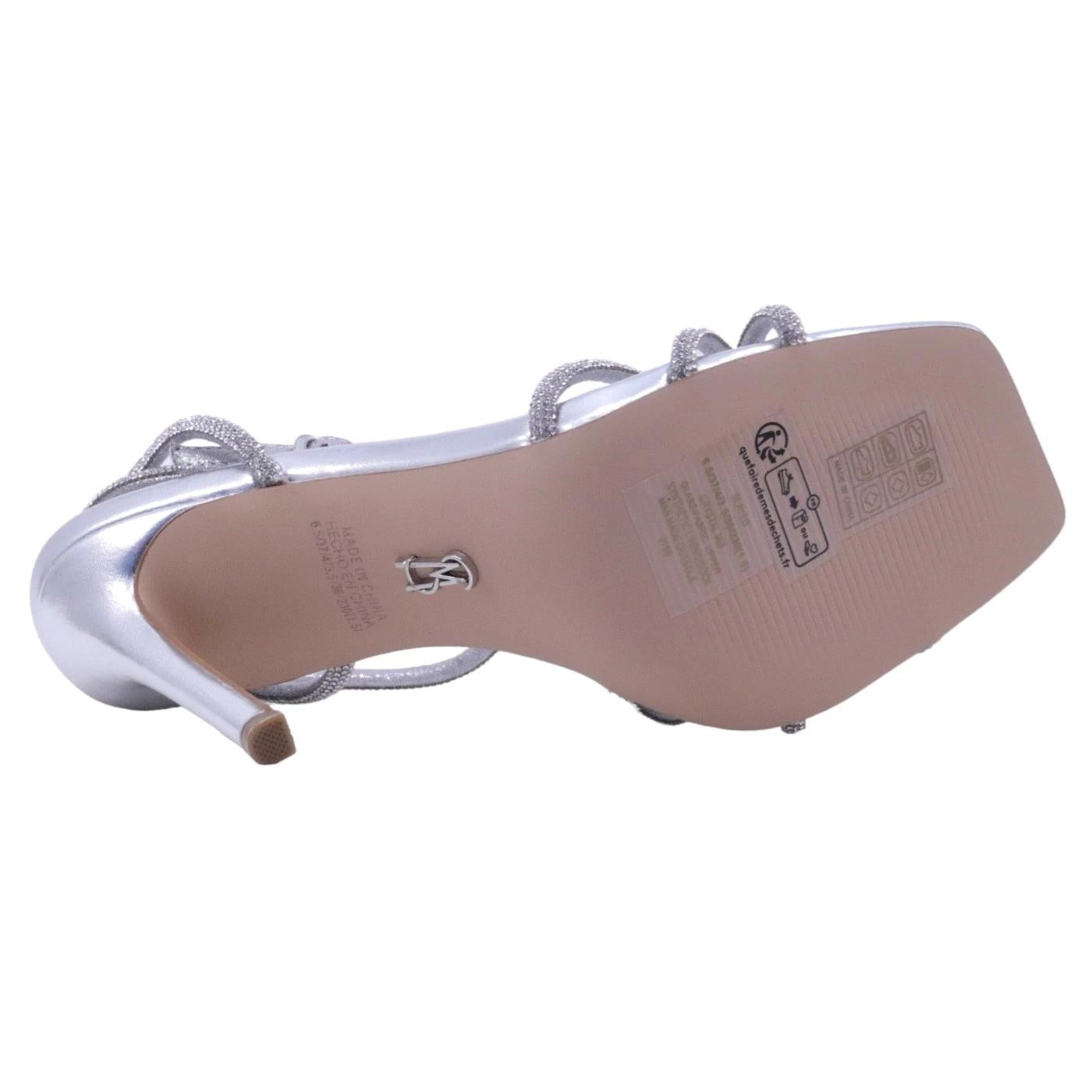 Sandalo con tacco Steve Madden Layed in similpelle argento 