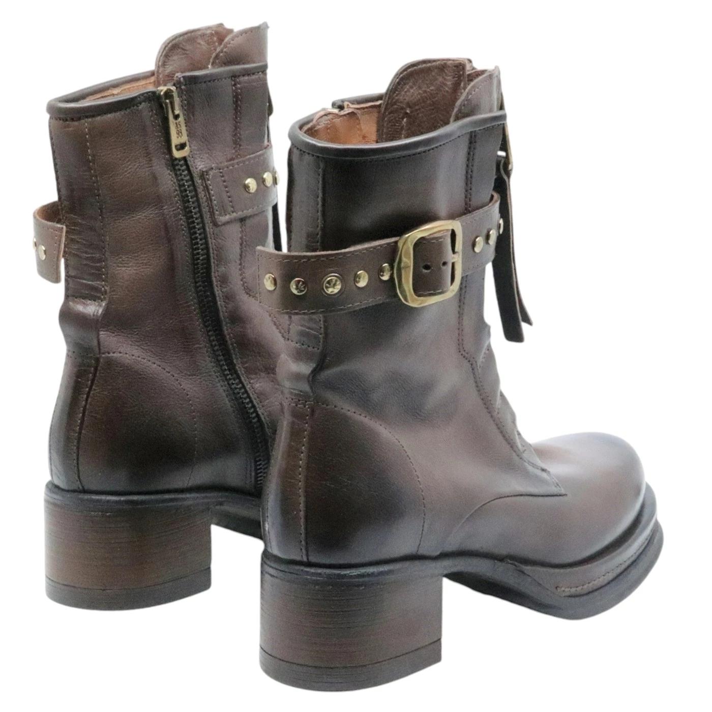 Stivaletto donna AS98 B52213 in pelle marrone 