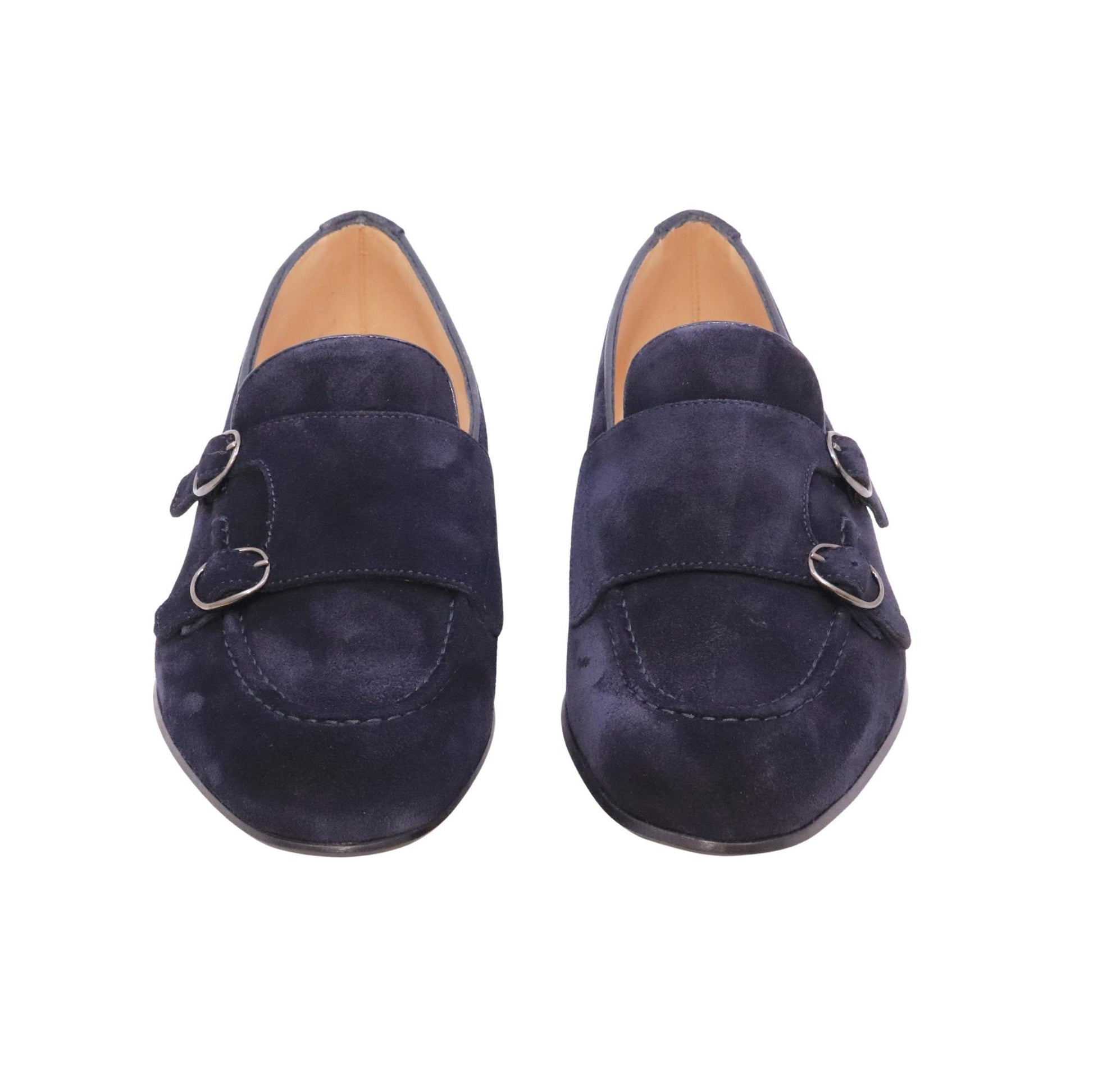Triver Flight 464-07 Softy mocassino doppia fibbia uomo in camoscio blu 