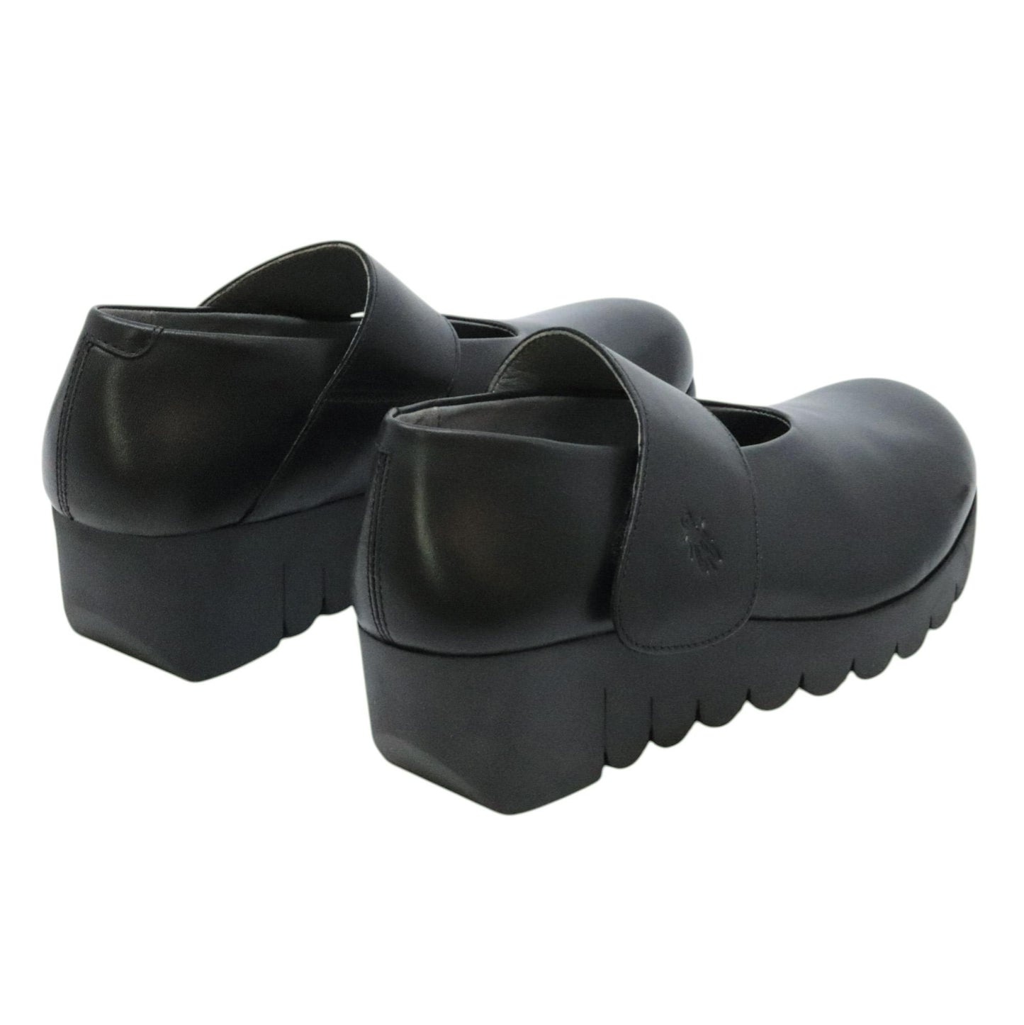 Fly London VARI188FLY scarpa donna in pelle nera con chiusura a velcro 