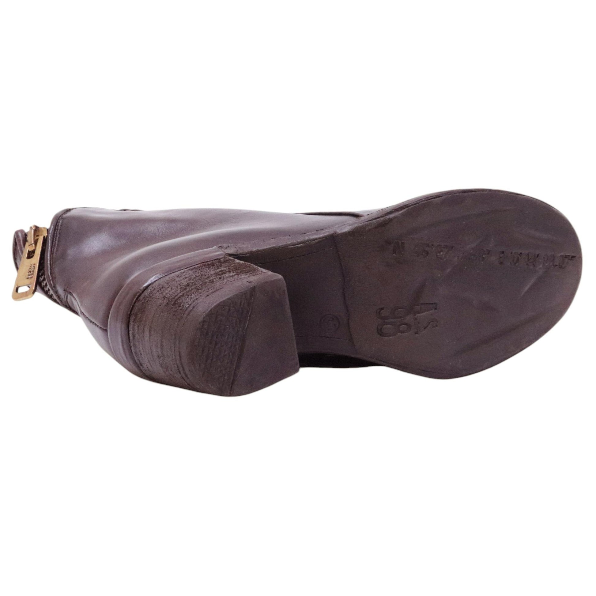 AS98 Jase A24208 stivaletto donna in pelle marrone fondente 