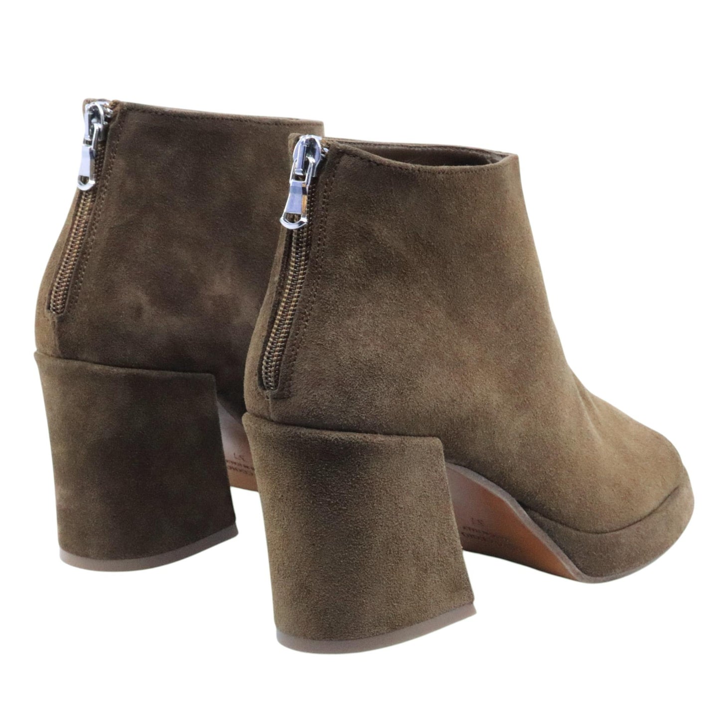 Stivaletto donna Curiositè 2735 in camoscio marrone con punta aperta 