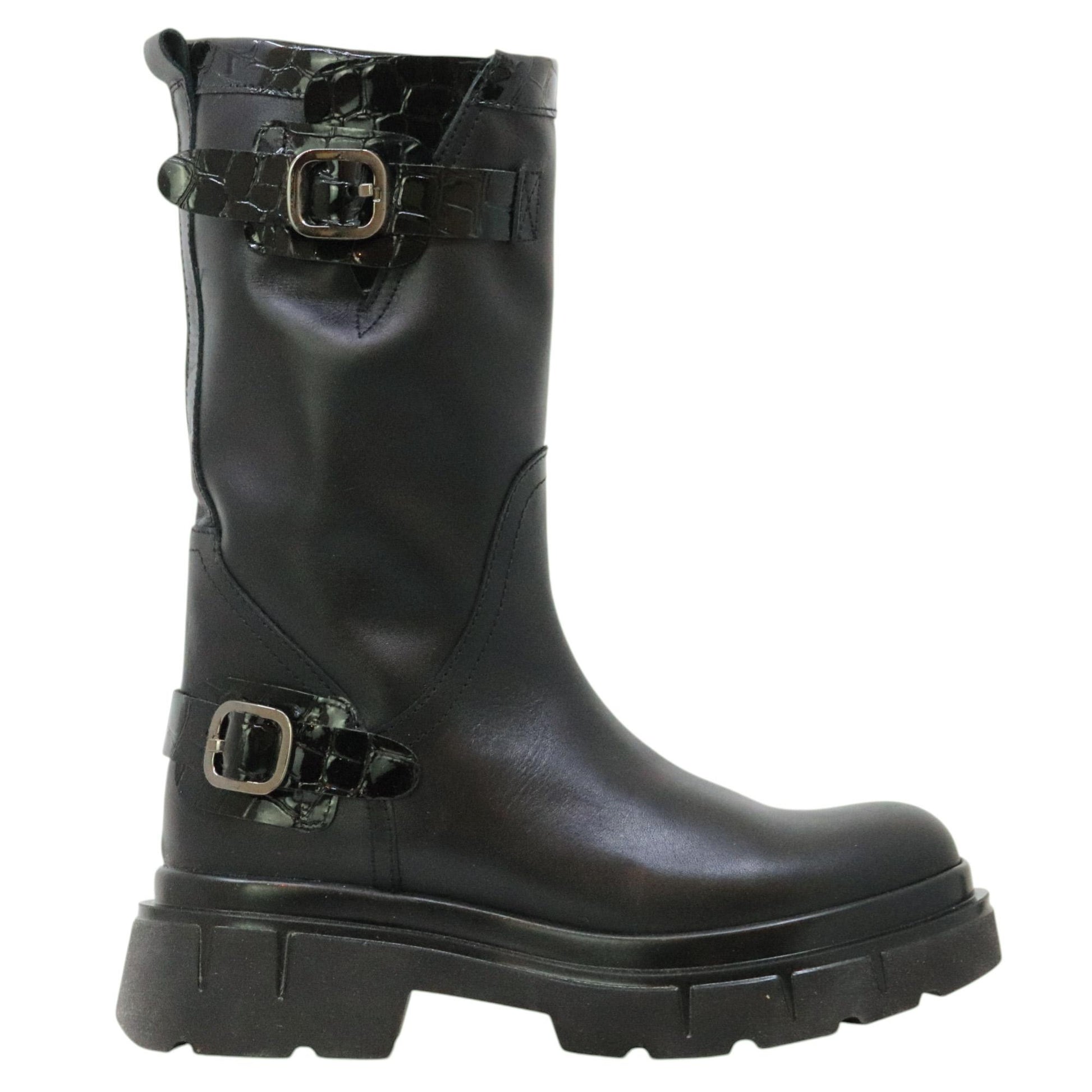 GIO+ CORA26A Combi Nero stivaletto donna in pelle nera 