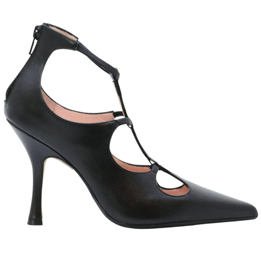 Anna F 1762 décolleté donna in nappa nera 