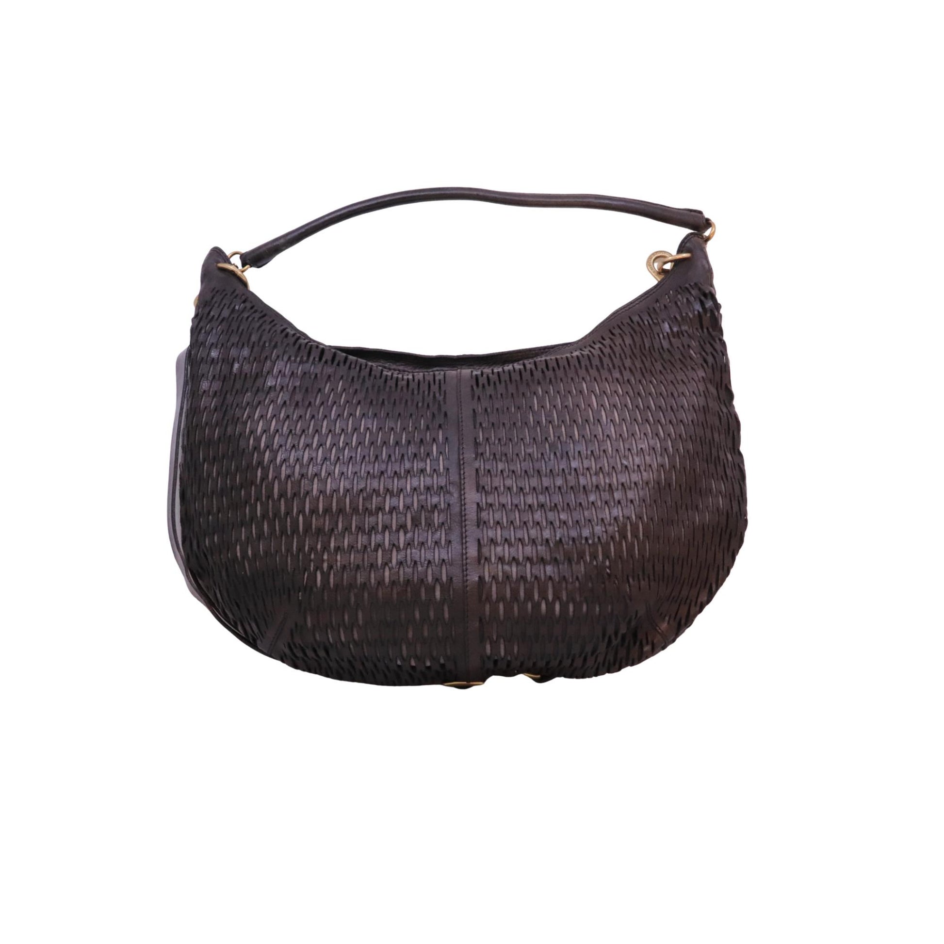 Campomaggi Anastasia L C044200 monospalla donna in pelle vacchetta laserata grigio Made in Italy 