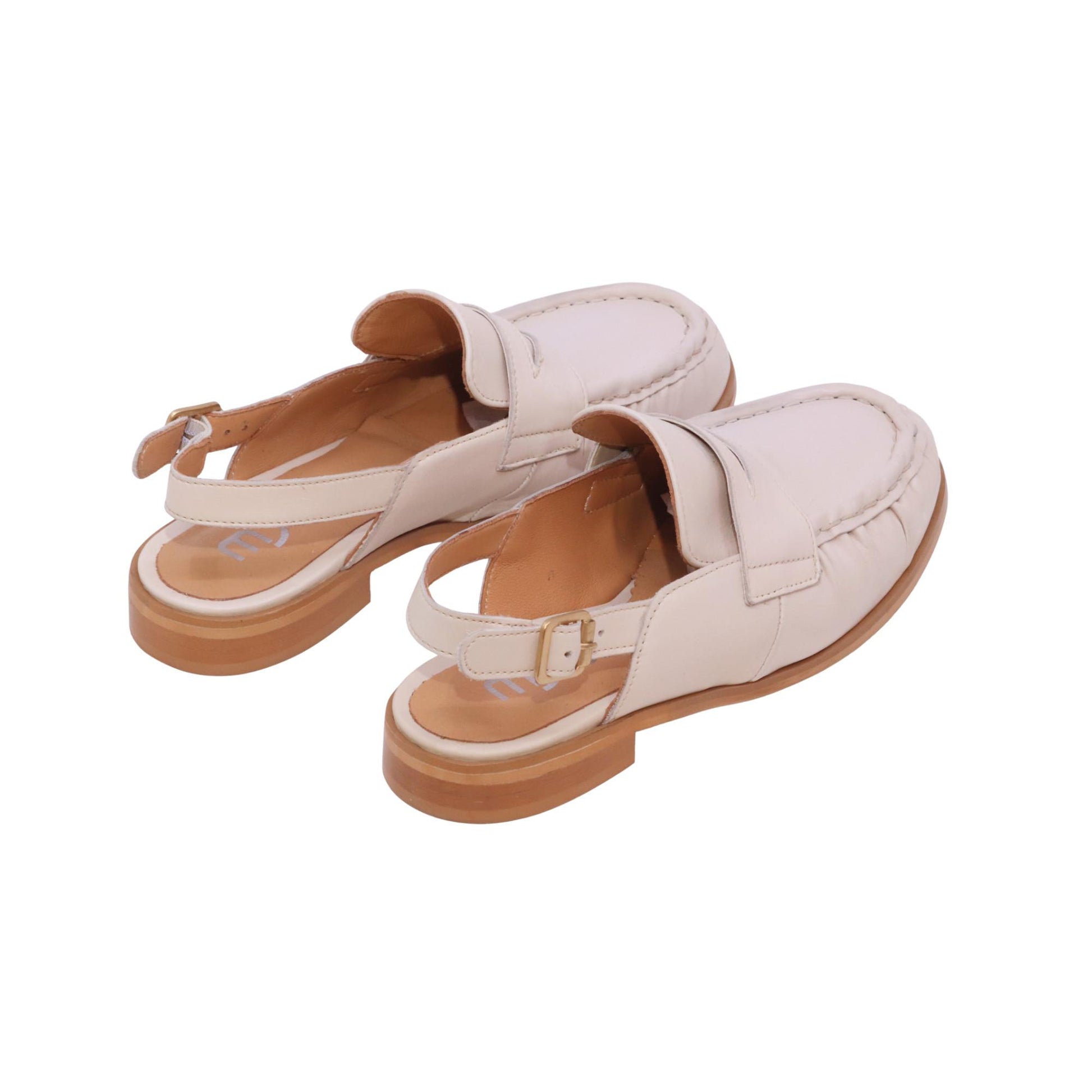 Mjus N13106 Cleo mocassino a slingback donna in pelle beige 