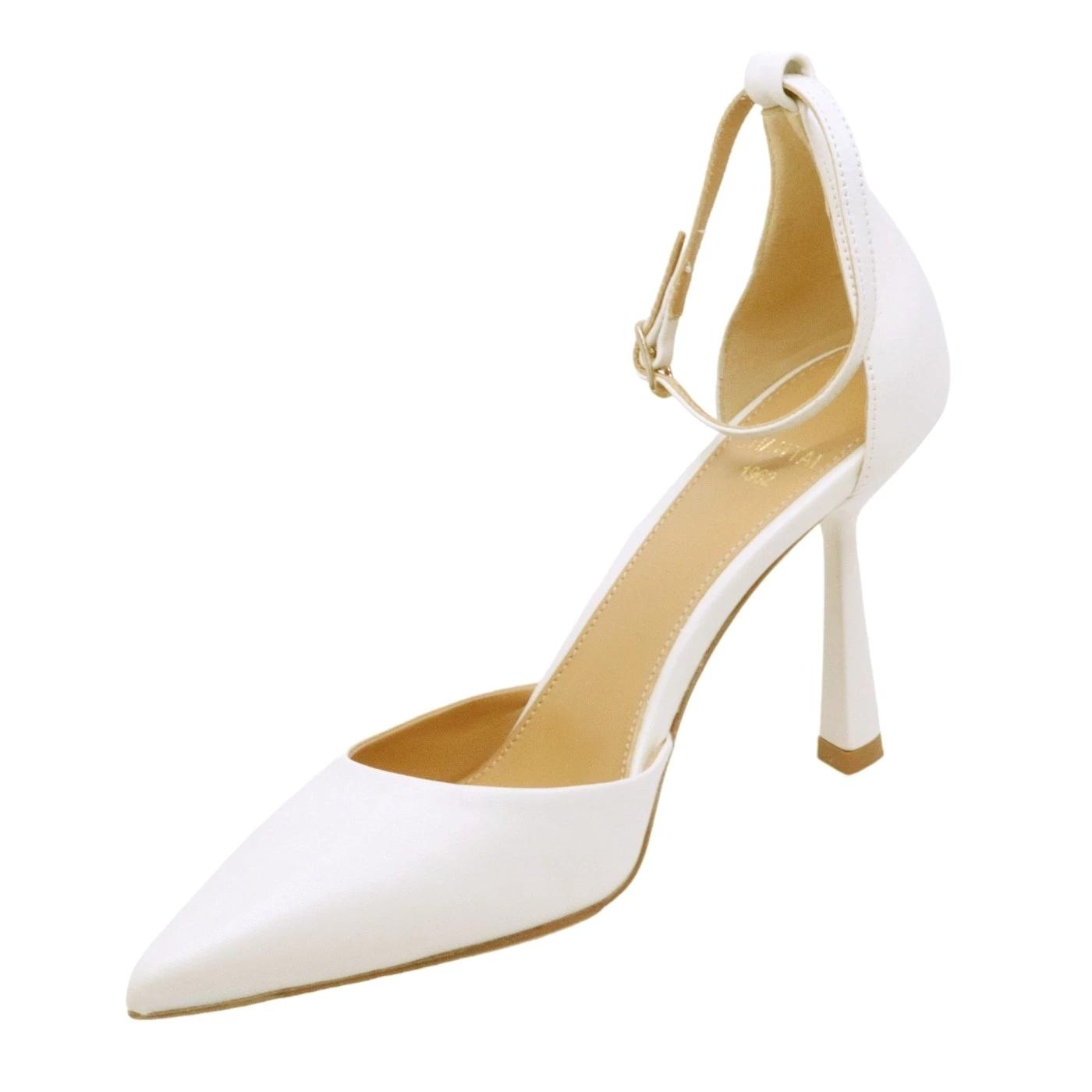 Décolleté donna Chantal 1970 in pelle bianco latte 