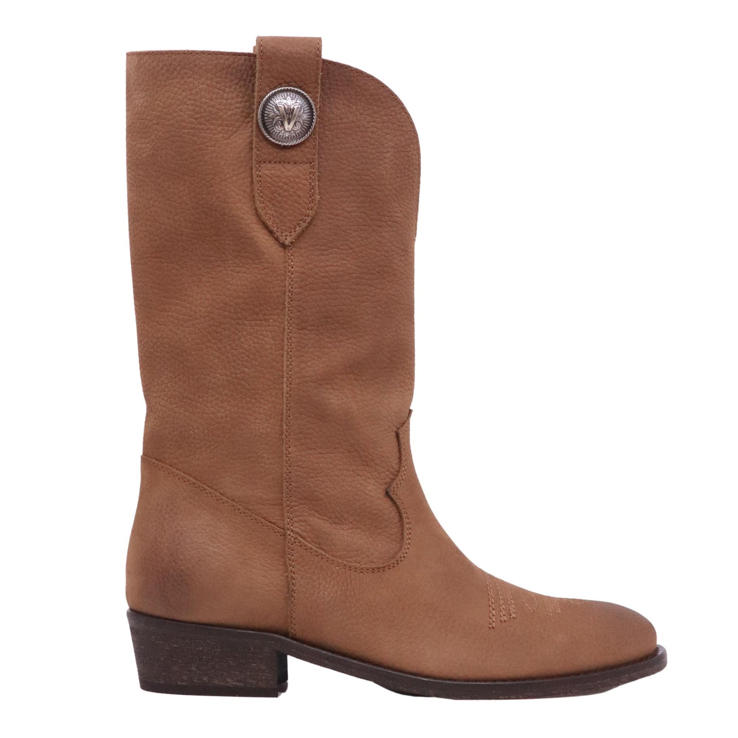 Via Roma 15 Desire 4378 stivale texano donna camoscio cuoio 