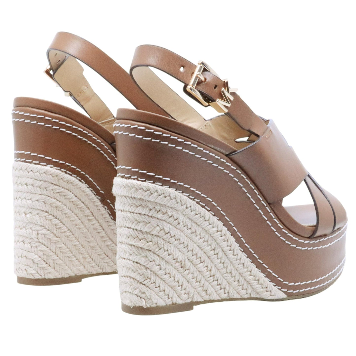 Sandalo con zeppa Michael Kors Nora in pelle cuoio 