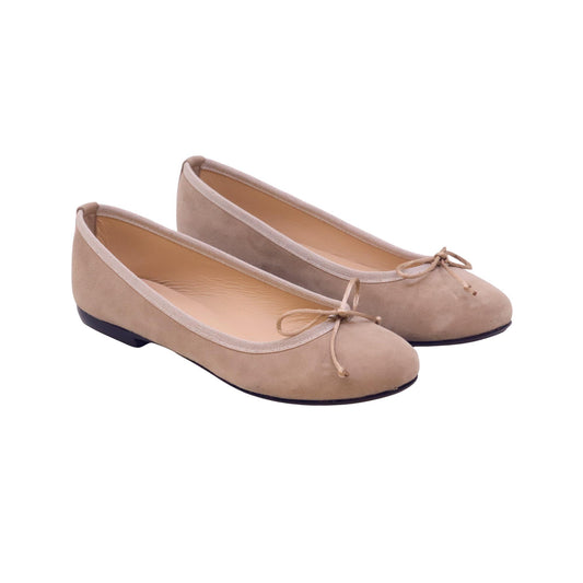 Jaffè 301 ballerina donna in camoscio taupe elegante Made in Italy 