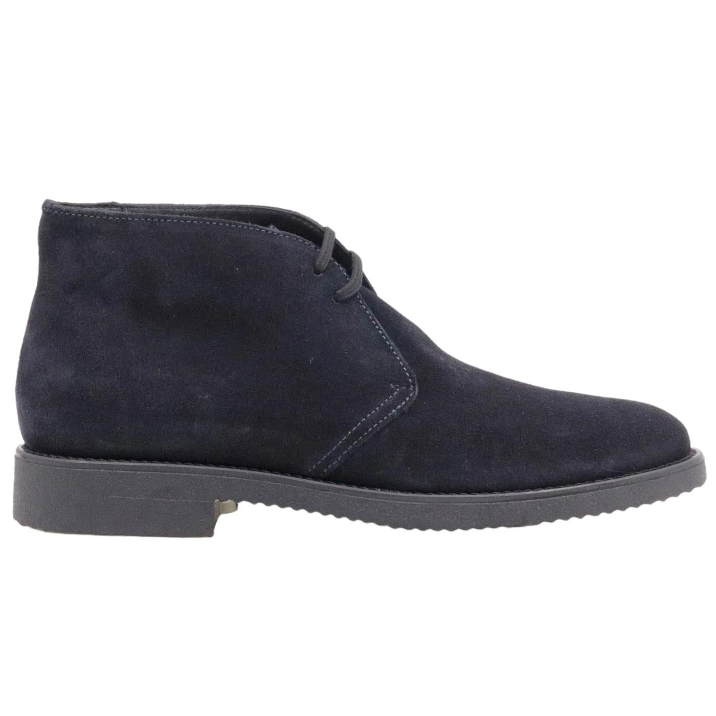 Antica Cuoieria 17671 polacchino da uomo realizzato in pelle scamosciata di colore blu 