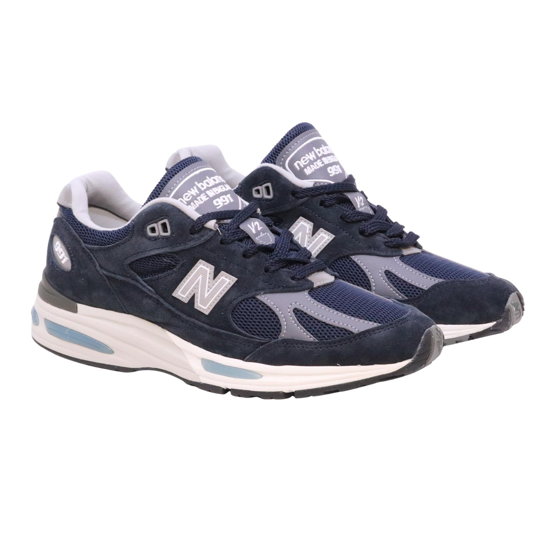 New Balance 991v2 sneaker uomo Blue Grey in camoscio e mesh Made in UK 