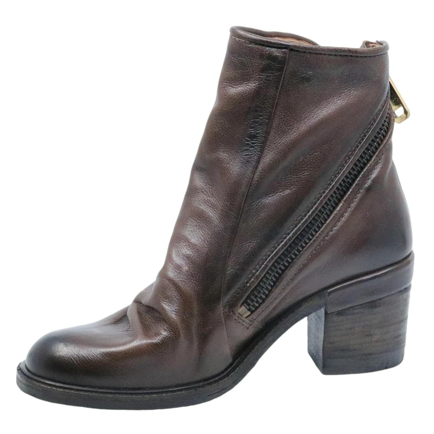 Tronchetto donna AS98 Jase A24208 in pelle marrone 