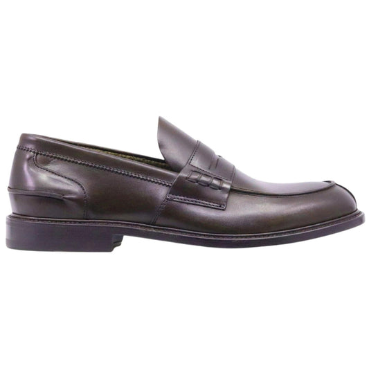 Douglas 784 Princess mocassino uomo in pelle marrone con suola in cuoio 