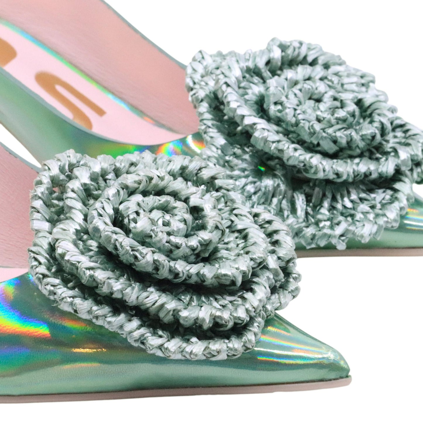 Ras 8046 slingback donna in pelle verde iridescente 