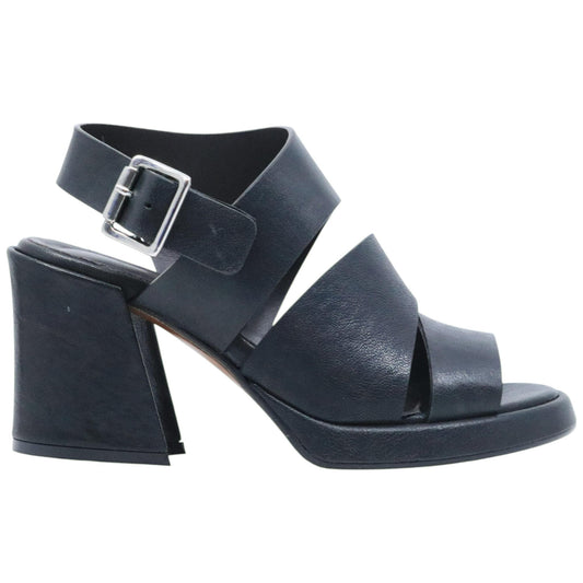 Sandalo con tacco Curiositè 2740 in pelle nera 