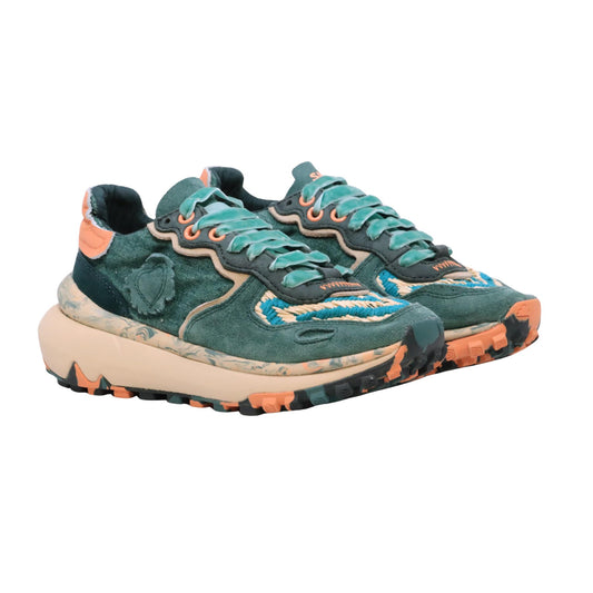 Satorisan Chacrona Metta Linen Didi sneaker donna in camoscio e tessuto verde 