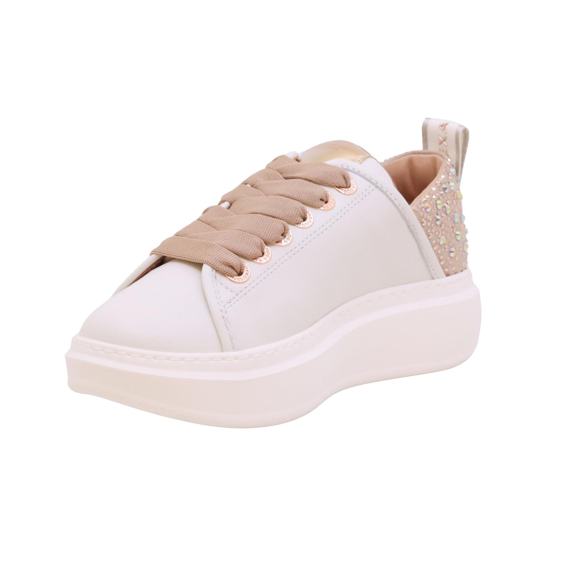 Alexander Smith Wembley White Iride 0506 sneaker donna in pelle bianca con dettagli luminosi 
