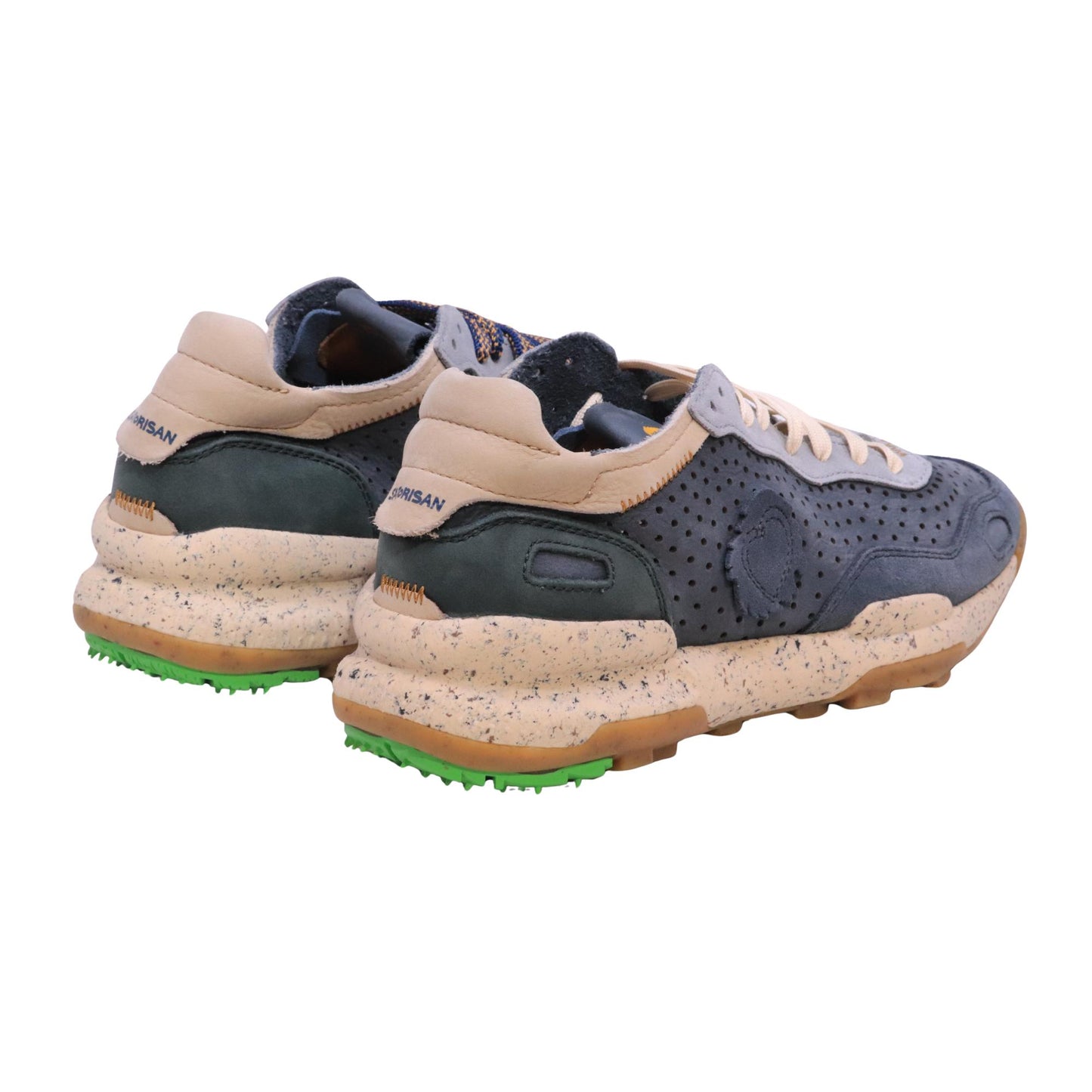 Satorisan Chacrona Laser Premium Shadowy Scales sneaker uomo in camoscio e pelle traforata 