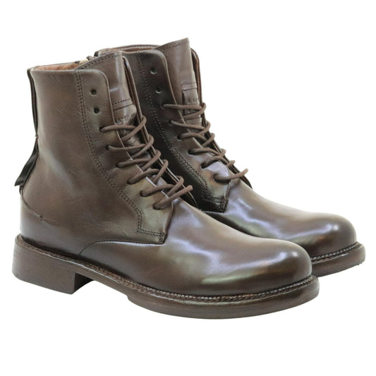 AS98 Z18201 stivaletto uomo in pelle marrone
