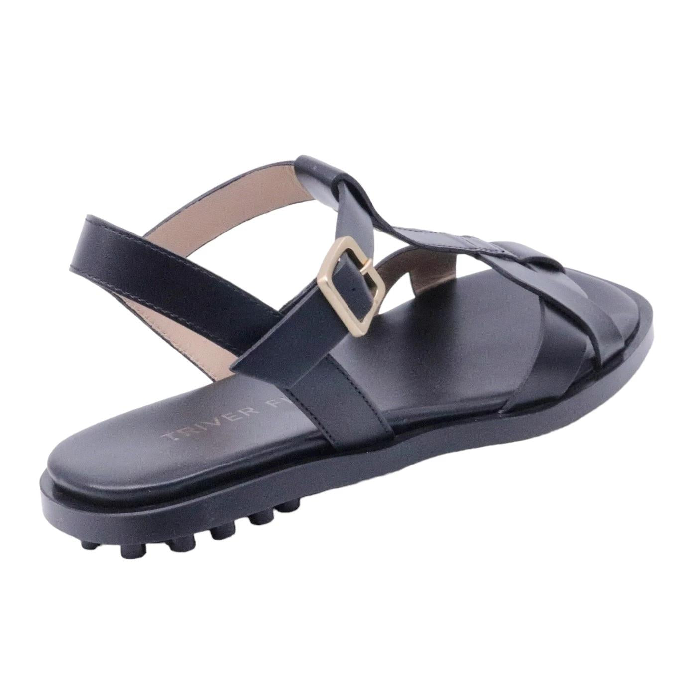 Sandalo Triver Flight da donna realizzato in morbida pelle di colore nero 