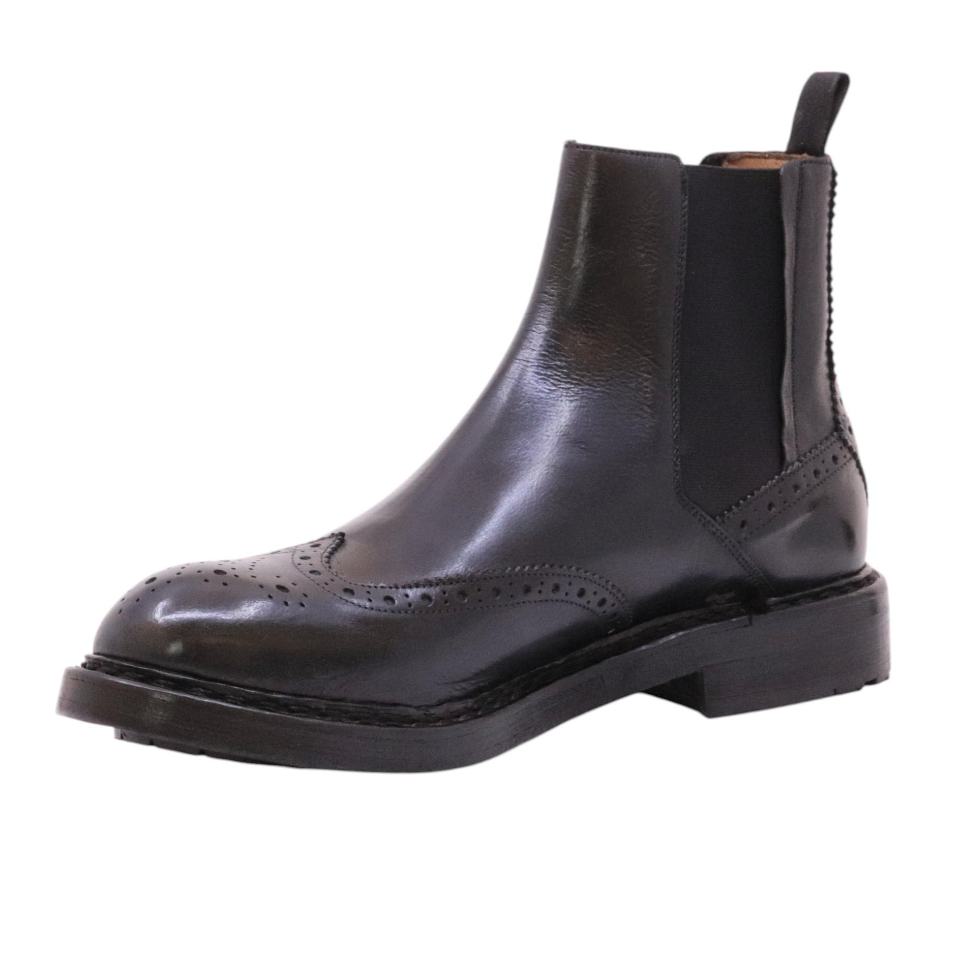 Crispiniano 483 chelsea boot uomo pelle nera 