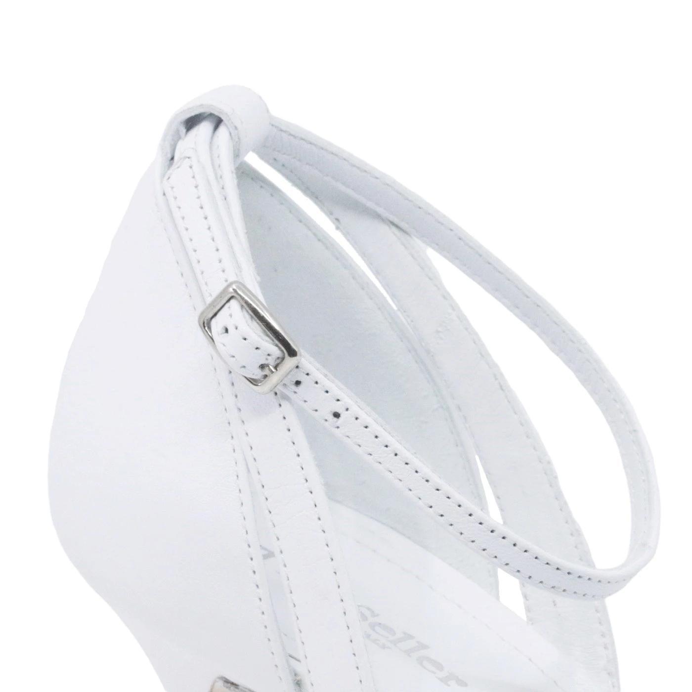 Sandalo The Seller da donna realizzato in pelle color bianco 