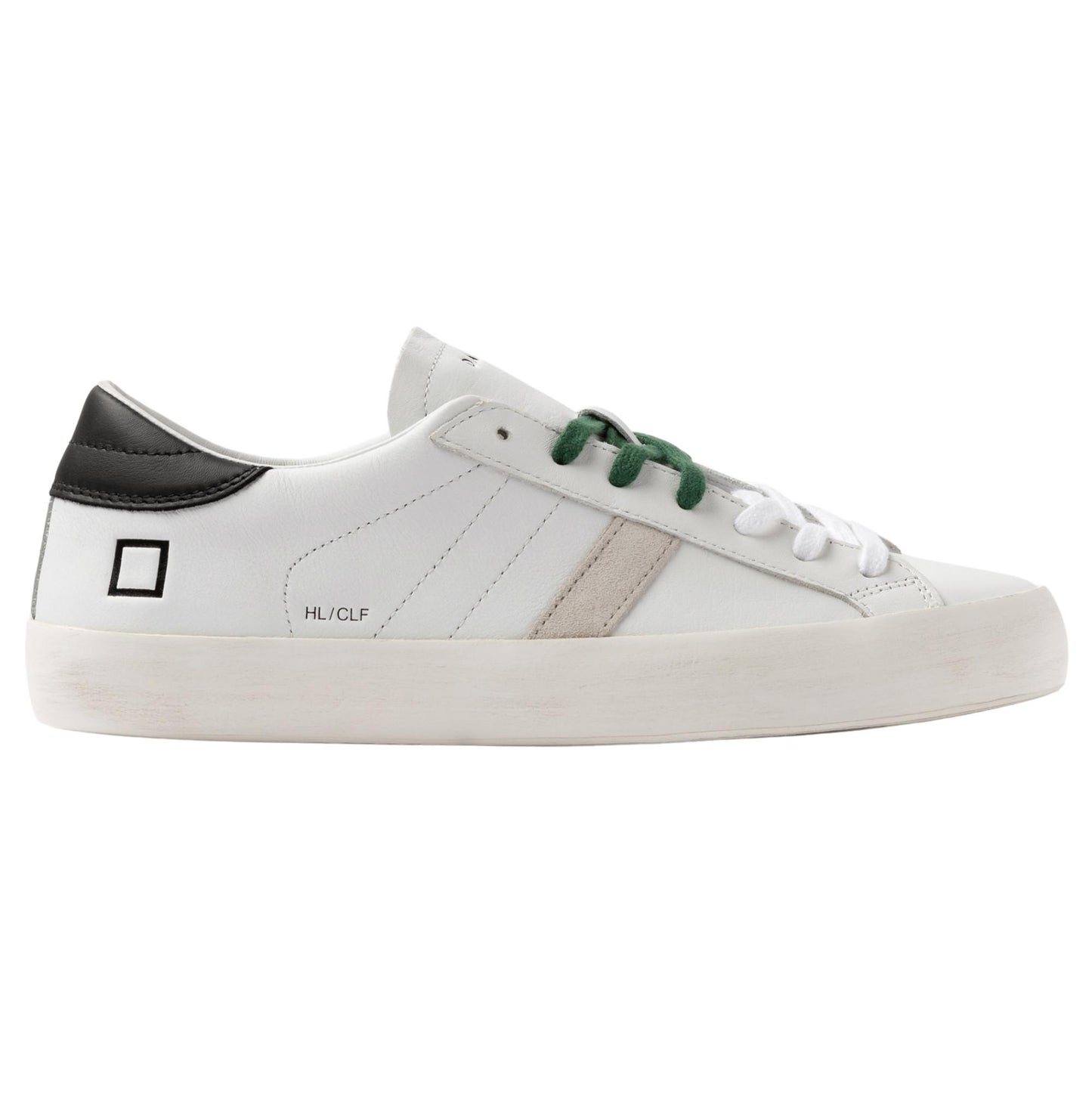 D.A.T.E. Hill Low Calf HL-CA-WB sneaker uomo in pelle bianca e nera 