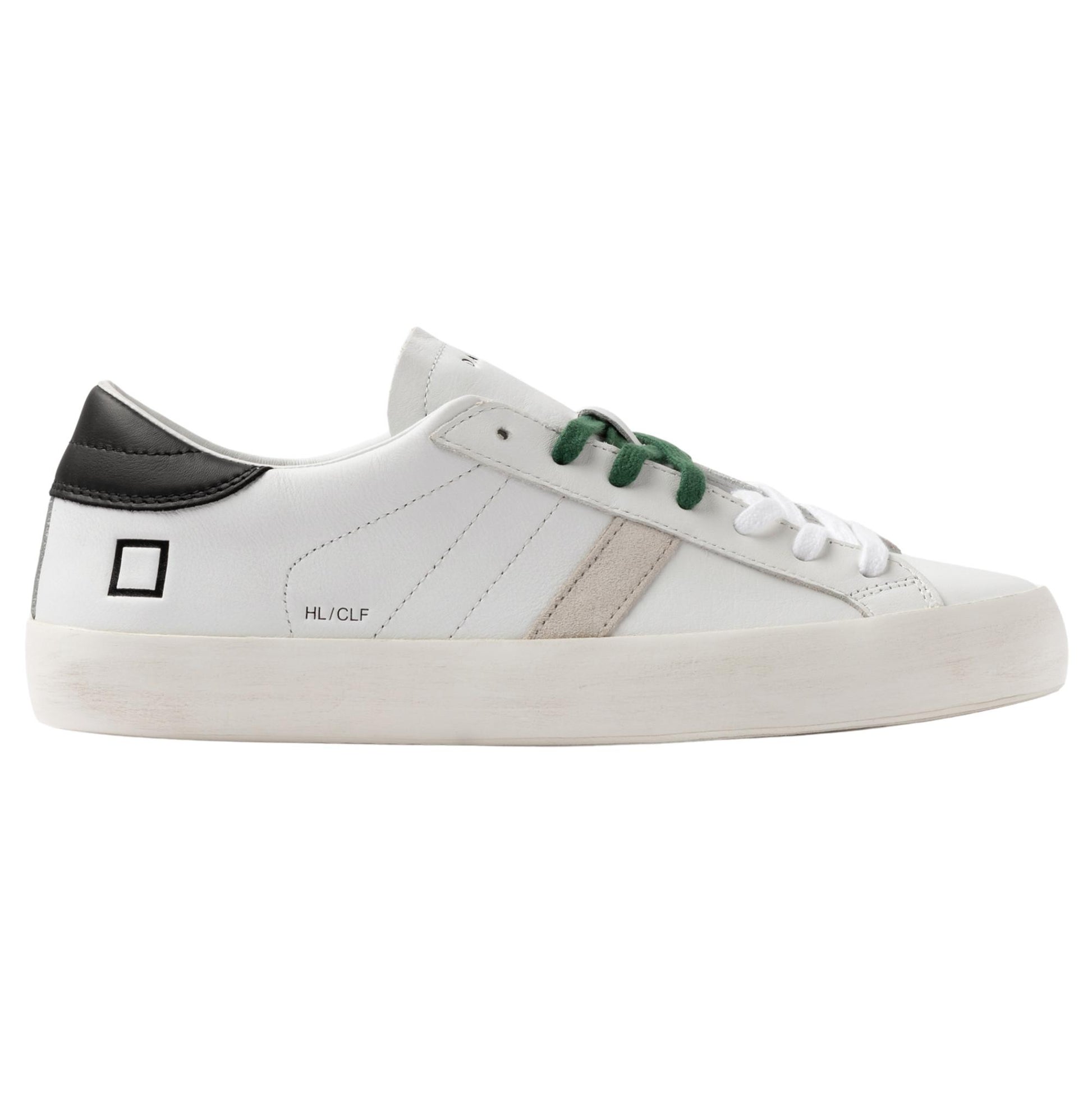 D.A.T.E. Hill Low Calf HL-CA-WB sneaker uomo in pelle bianca e nera 