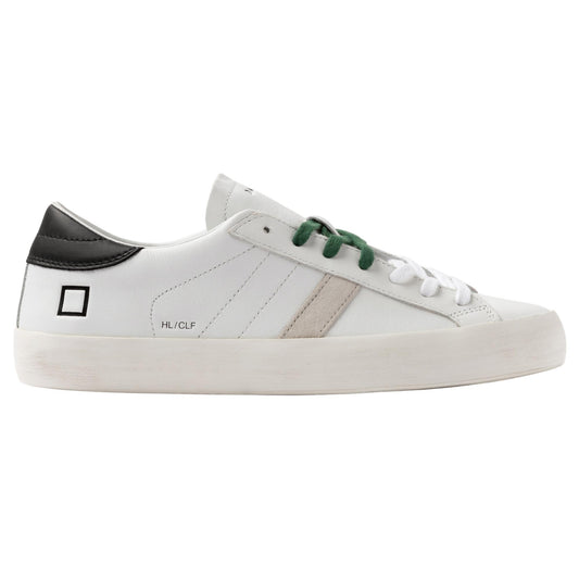 D.A.T.E. Hill Low Calf HL-CA-WB sneaker uomo in pelle bianca e nera 