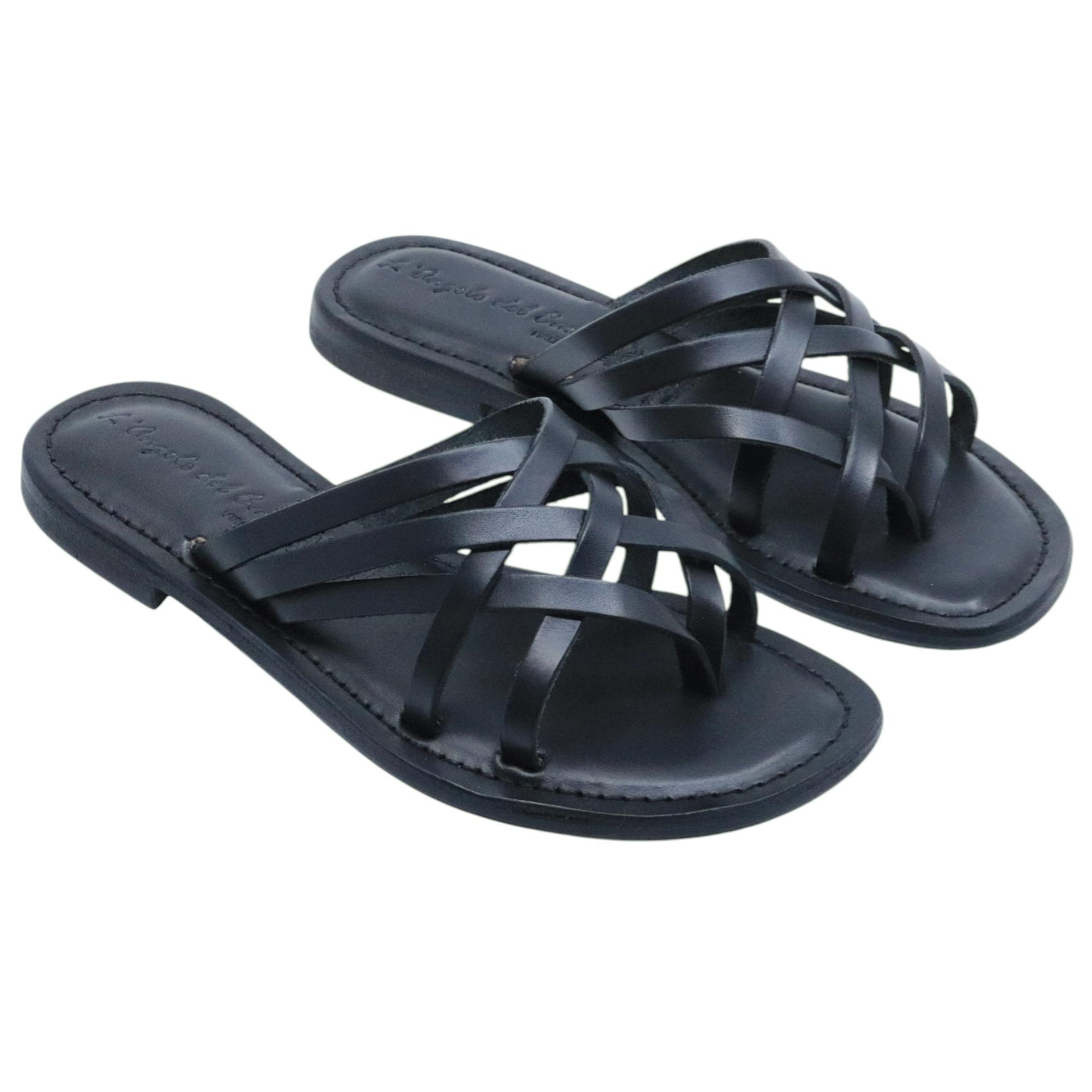 Sandalo donna L'angolo del cuoio Firenze 4409 in pelle nero 