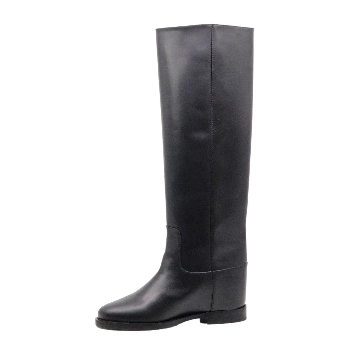 Via Roma 15 2568 Santa Monica stivale donna in pelle nera Made in Italy 