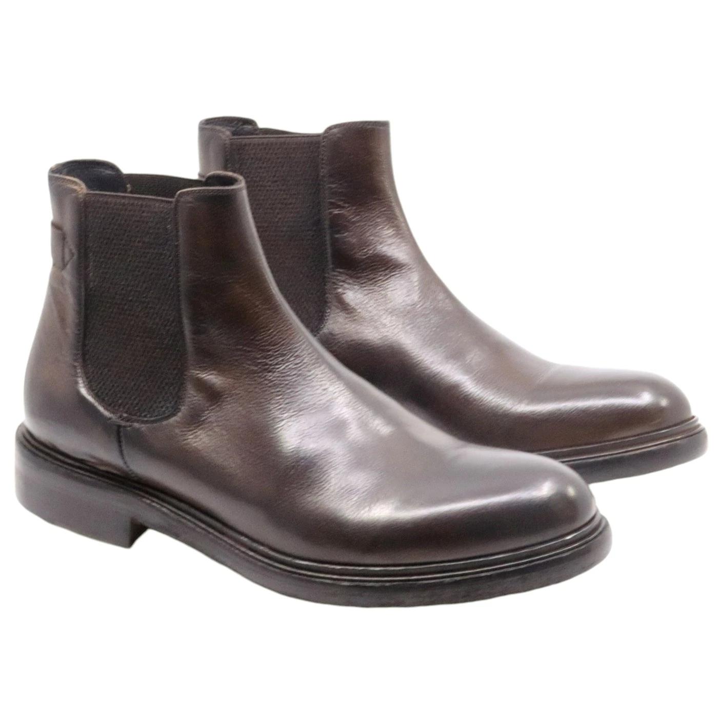 Chelsea Boot uomo Crispiniano 405 in pelle marrone 405-AW42BUFALTEAKDARK BROWN CRISPINIANO