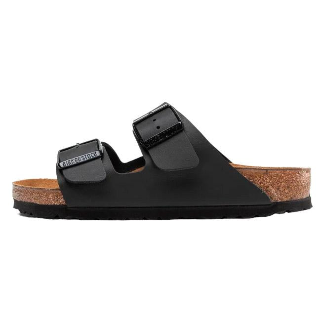 Birkenstock Arizona Birko-Flor sandalo doppia fibbia nero calzata Regular 