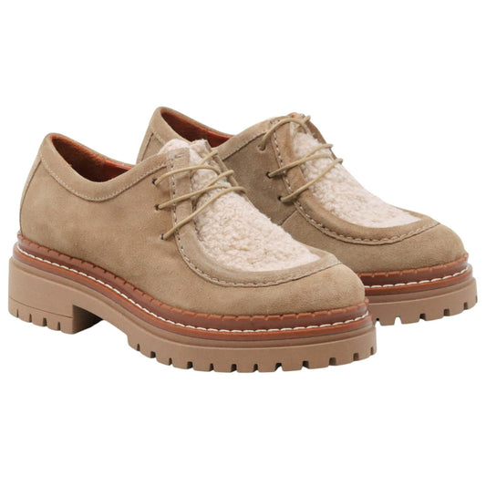 Mjus Dixie L97106 scarpa bassa donna in camoscio color beige chiaro 