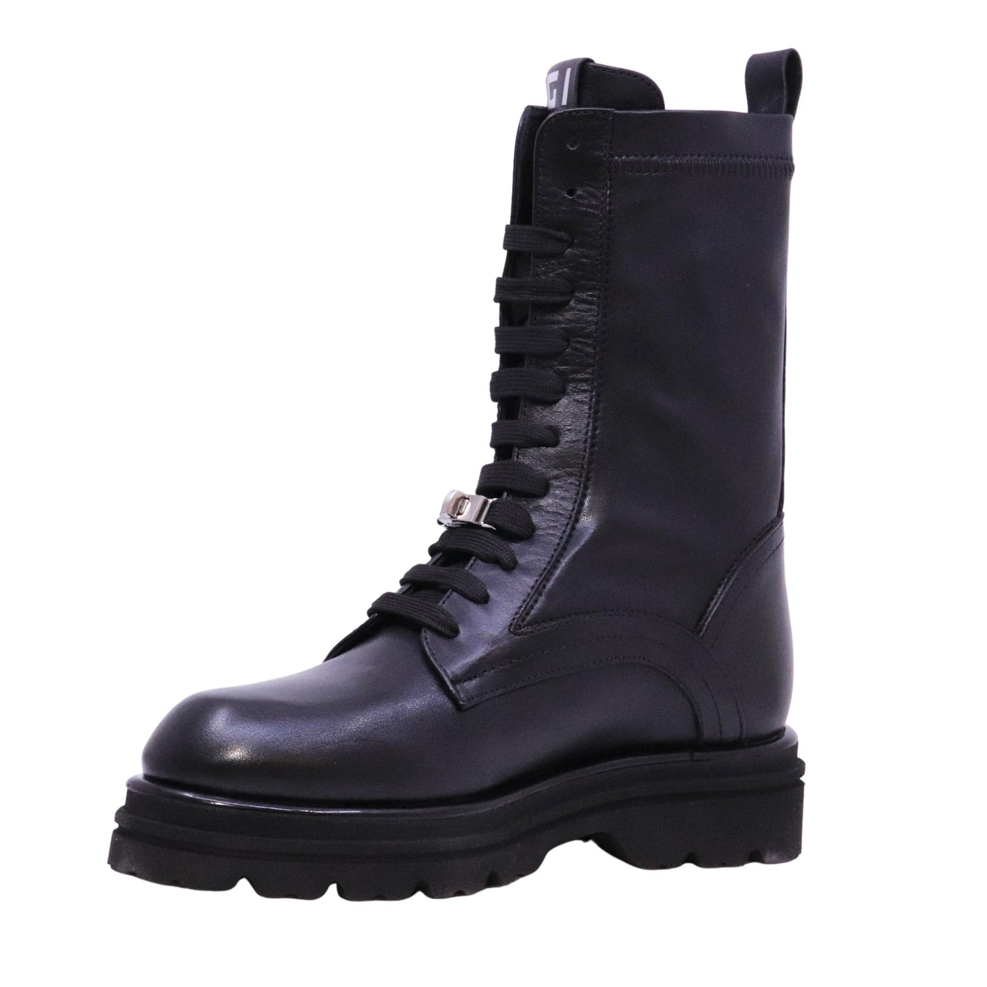 Gio+ Mia06C anfibio donna in pelle elasticizzata nera 