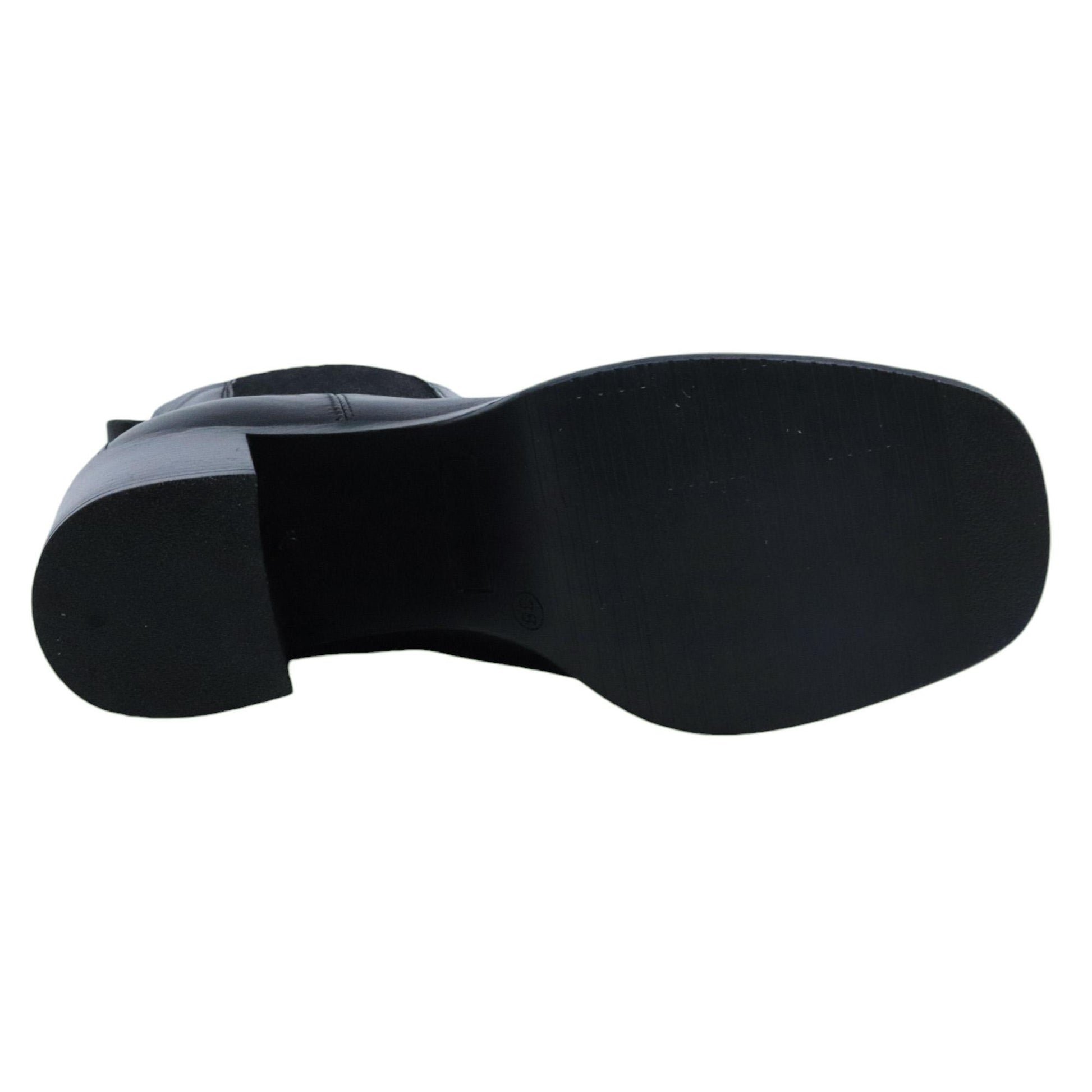 Chelsea con tacco Mjus P96225 da donna in pelle nera 