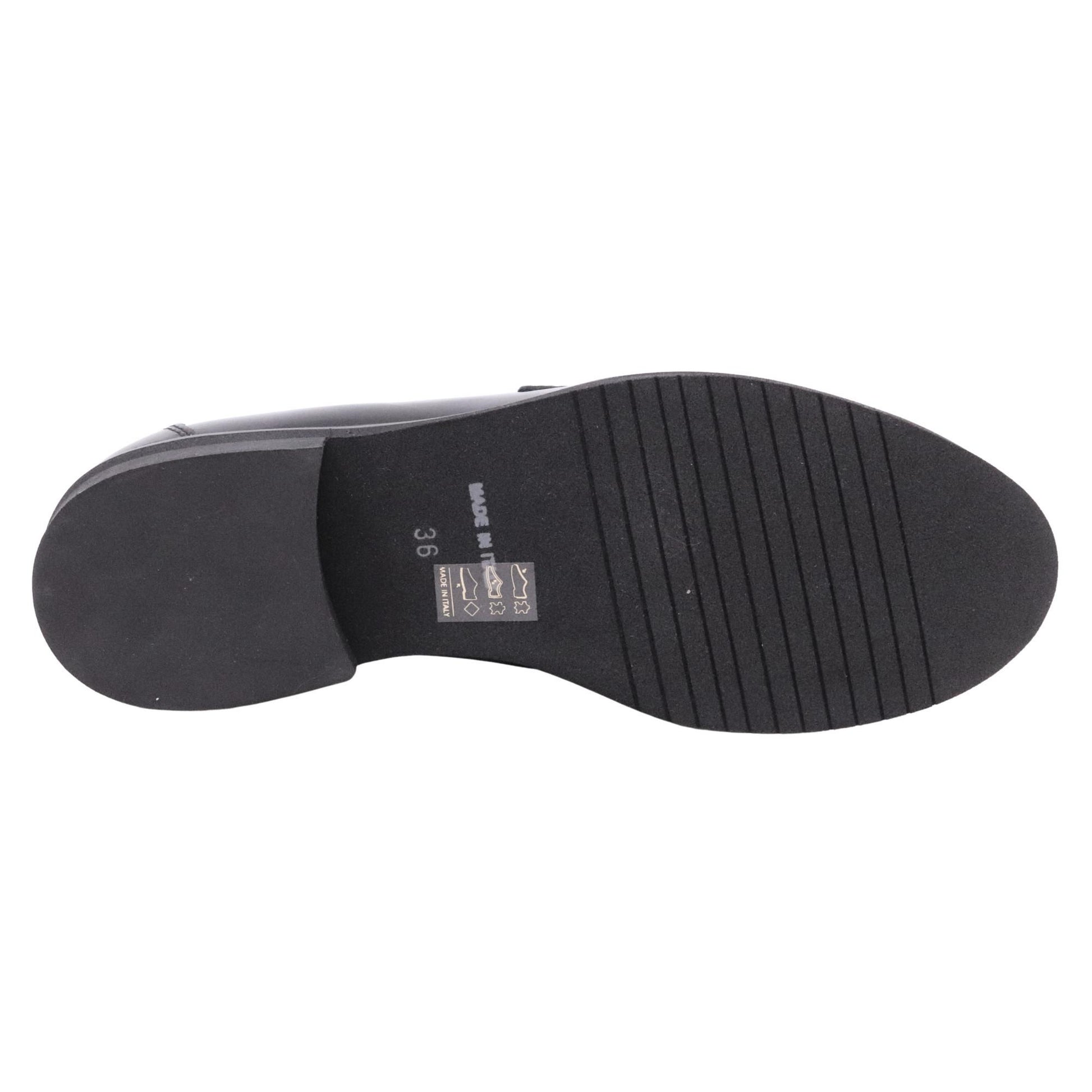 Mocassino donna Ranyé 250 in pelle spazzolata nera 
