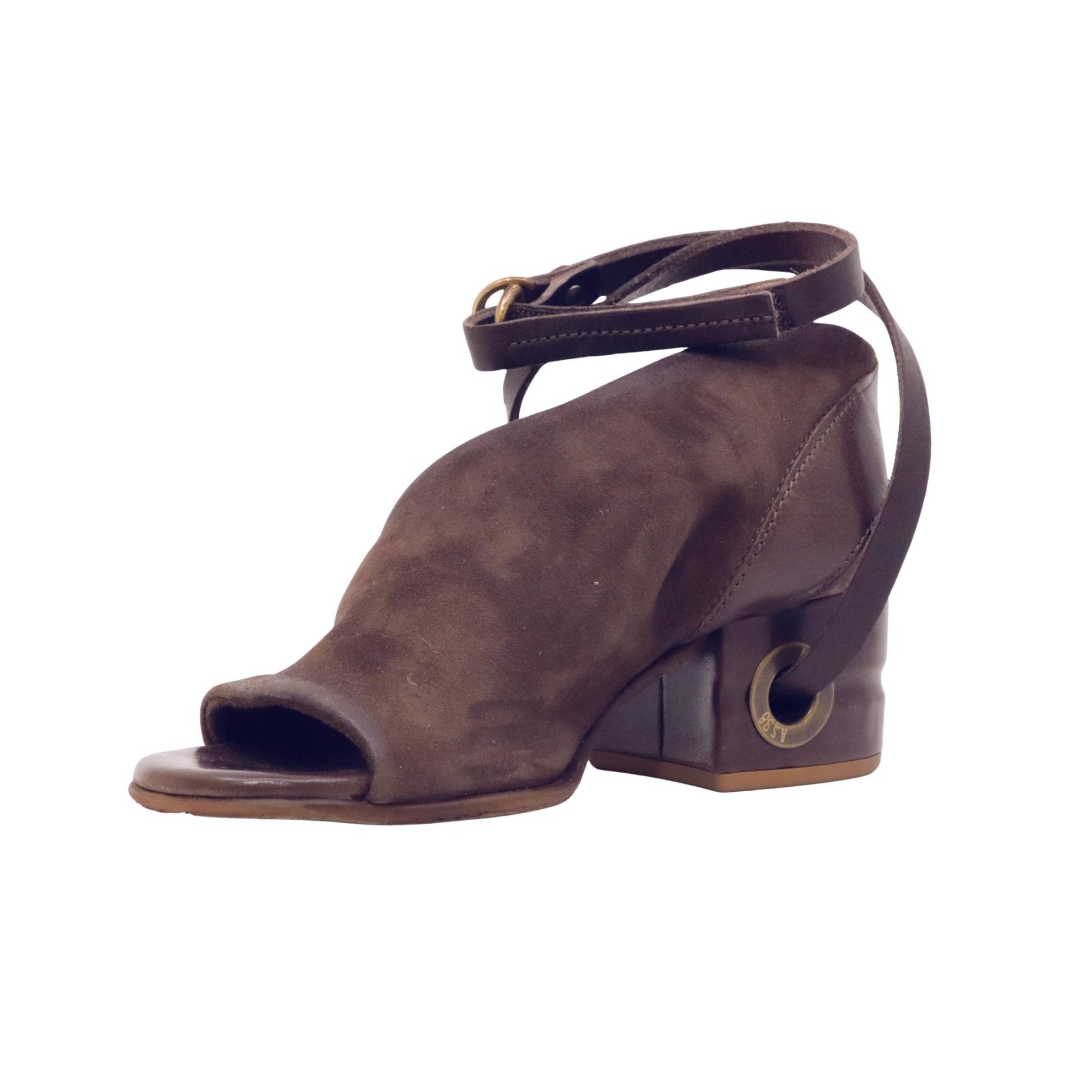 A.S.98 Filippa C34003 sandalo con tacco donna in camoscio testa di moro 