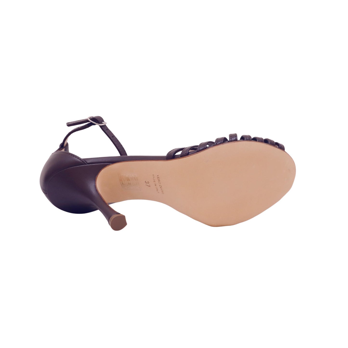 Anna F 3872 Natur sandalo donna stile ragnetto in pelle testa di moro 