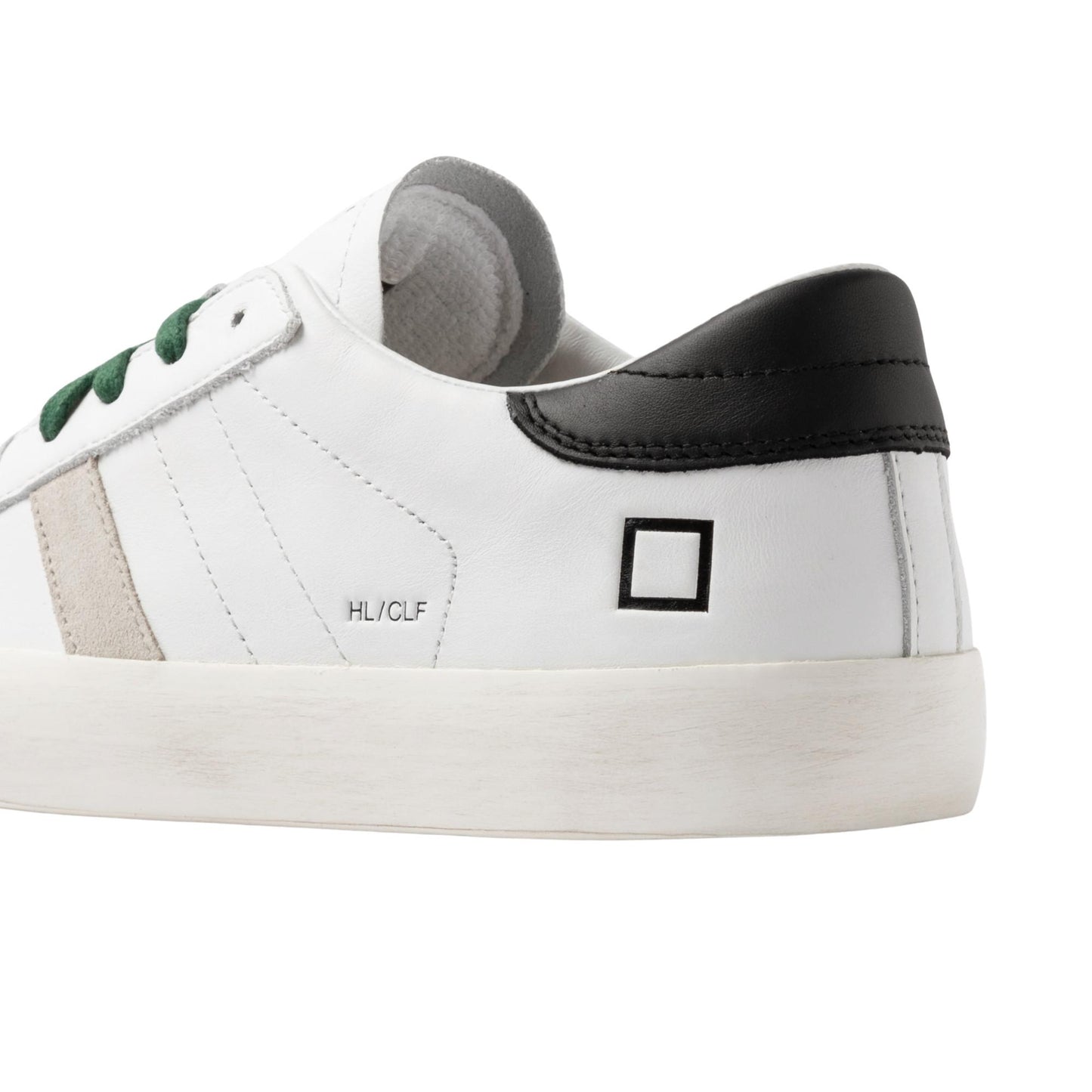 D.A.T.E. Hill Low Calf HL-CA-WB sneaker uomo in pelle bianca e nera 